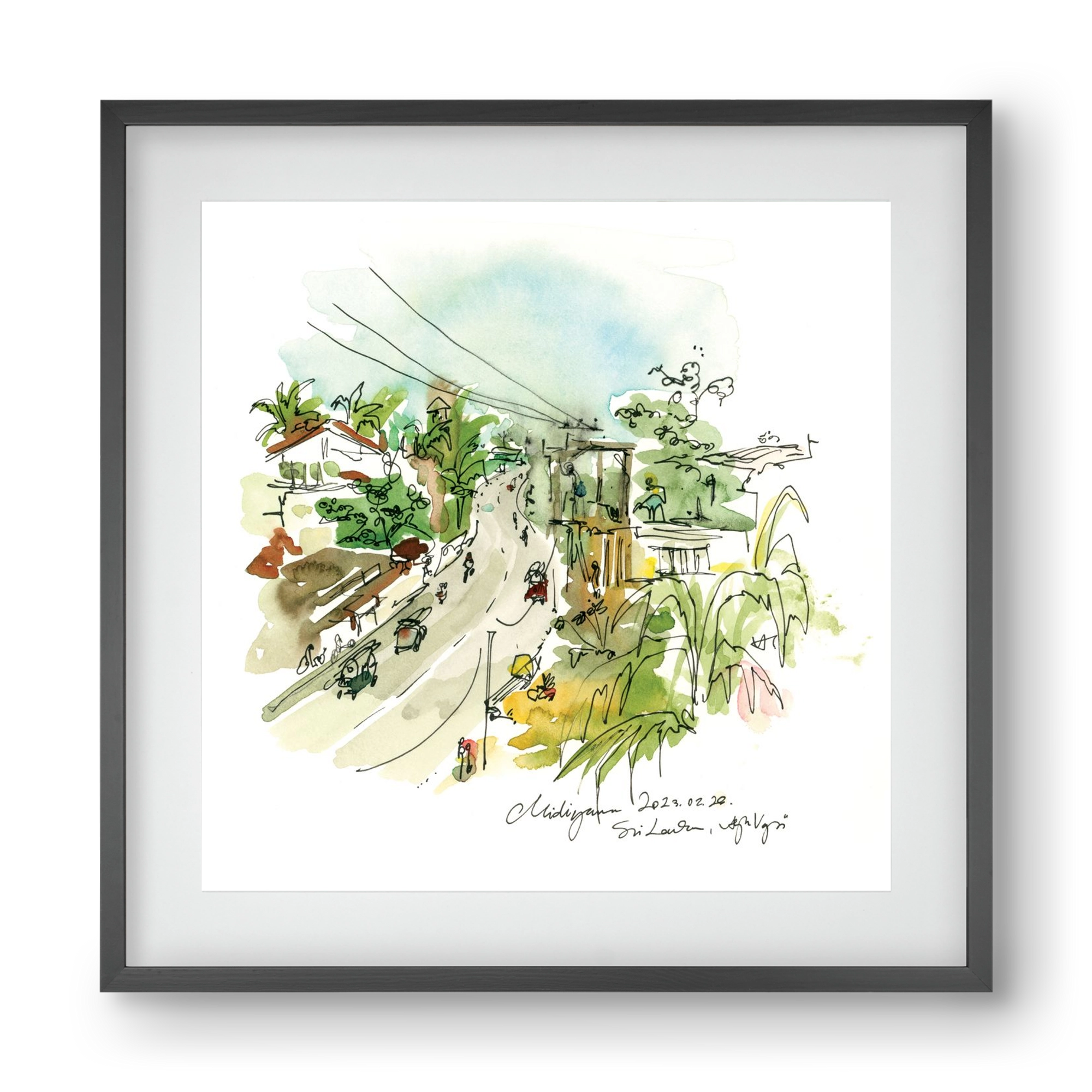 Midigama, Sri Lanka - 2023.02.26., 40x40 cm (30x30 cm), Fekete keret, paszpartuval