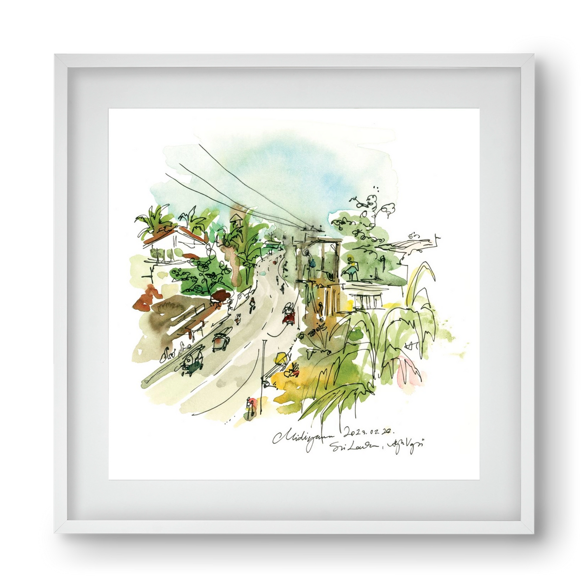 Midigama, Sri Lanka - 2023.02.26., 40x40 cm (30x30 cm), Fehér keret, paszpartuval