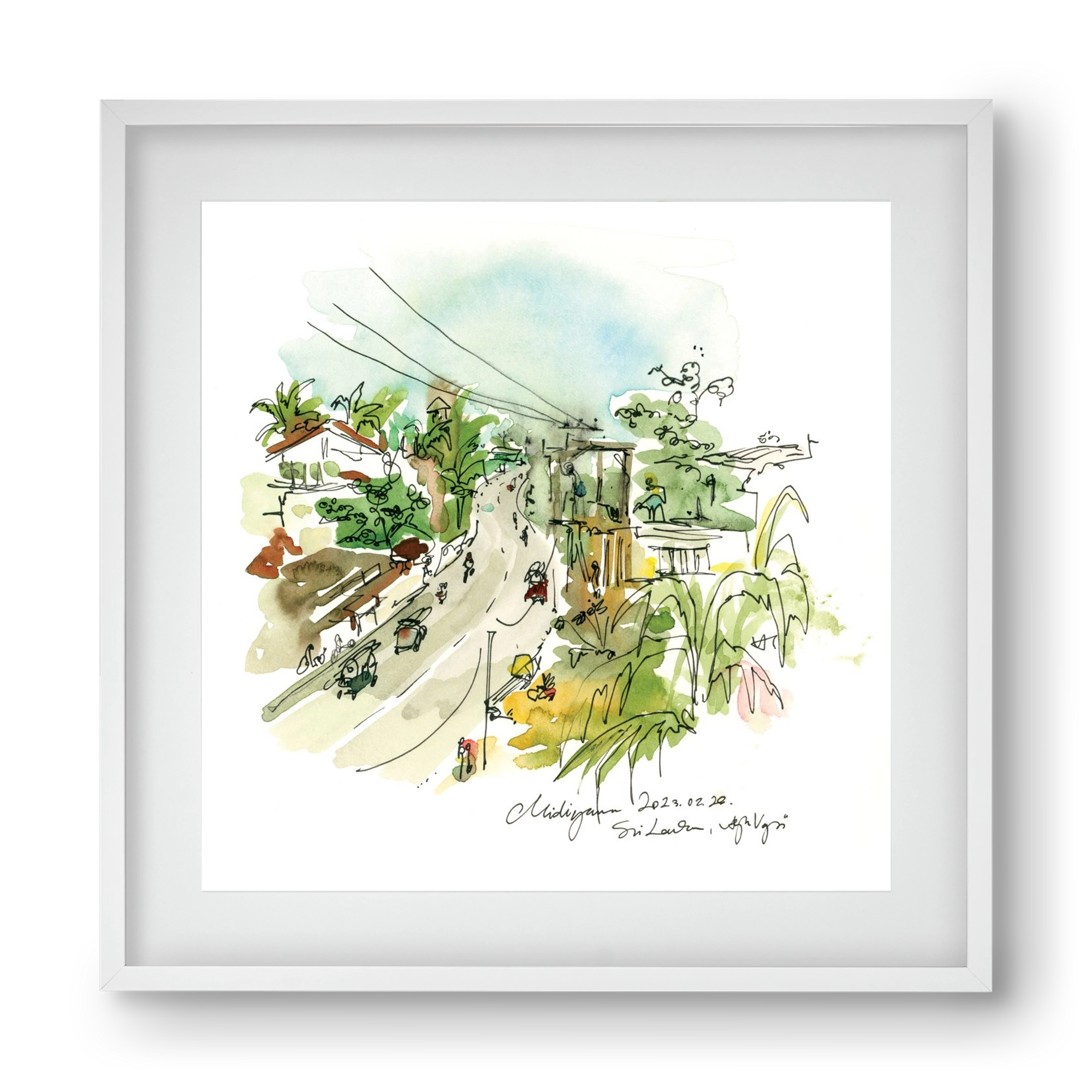 Midigama, Sri Lanka - 2023.02.26., 40x40 cm (30x30 cm), Fehér keret, paszpartuval