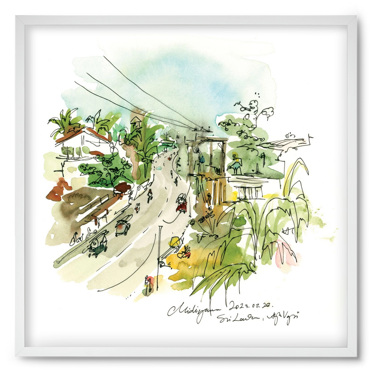 Midigama, Sri Lanka - 2023.02.26., 50x50 cm (50x50 cm), Fehér keret