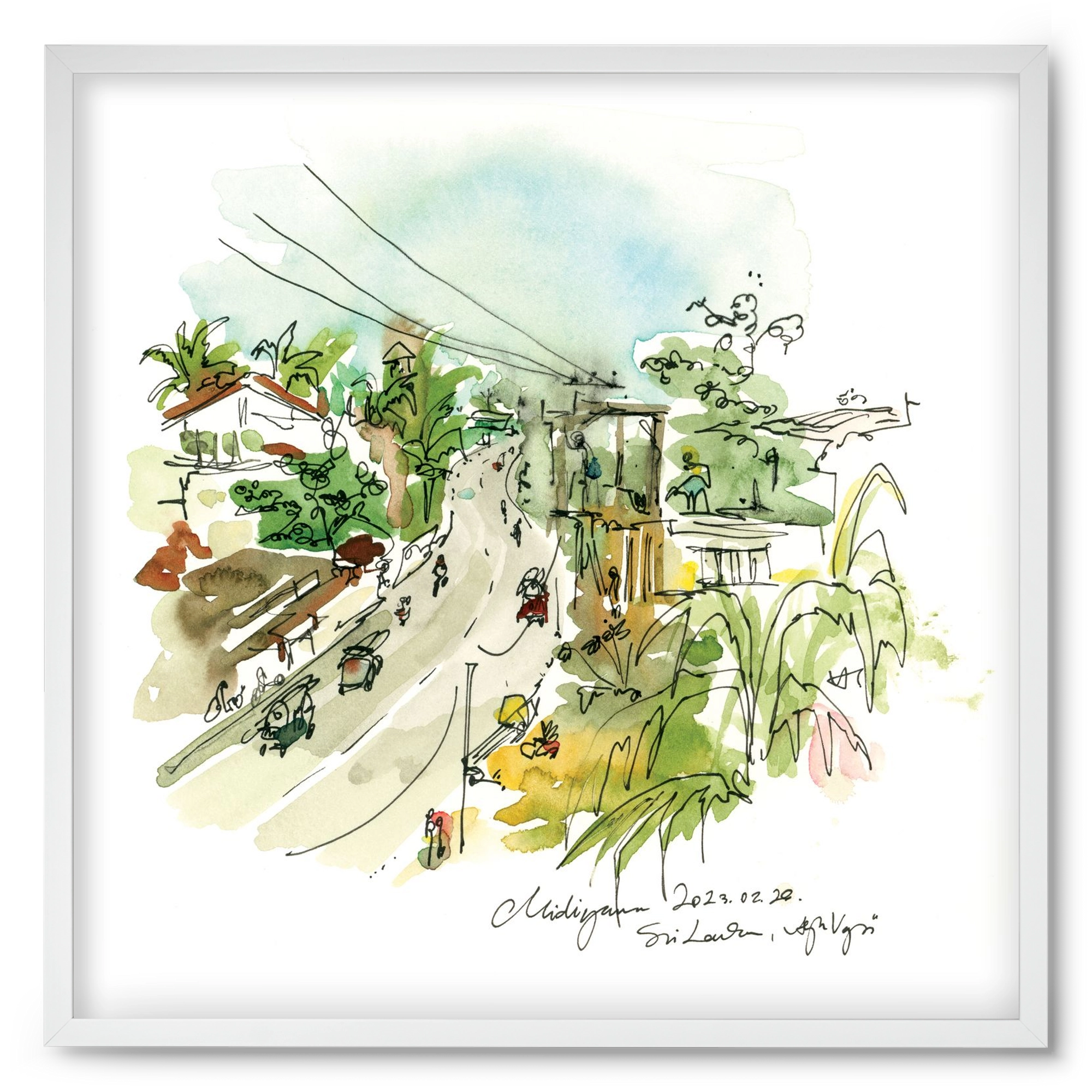 Midigama, Sri Lanka - 2023.02.26., 50x50 cm (50x50 cm), Fehér keret