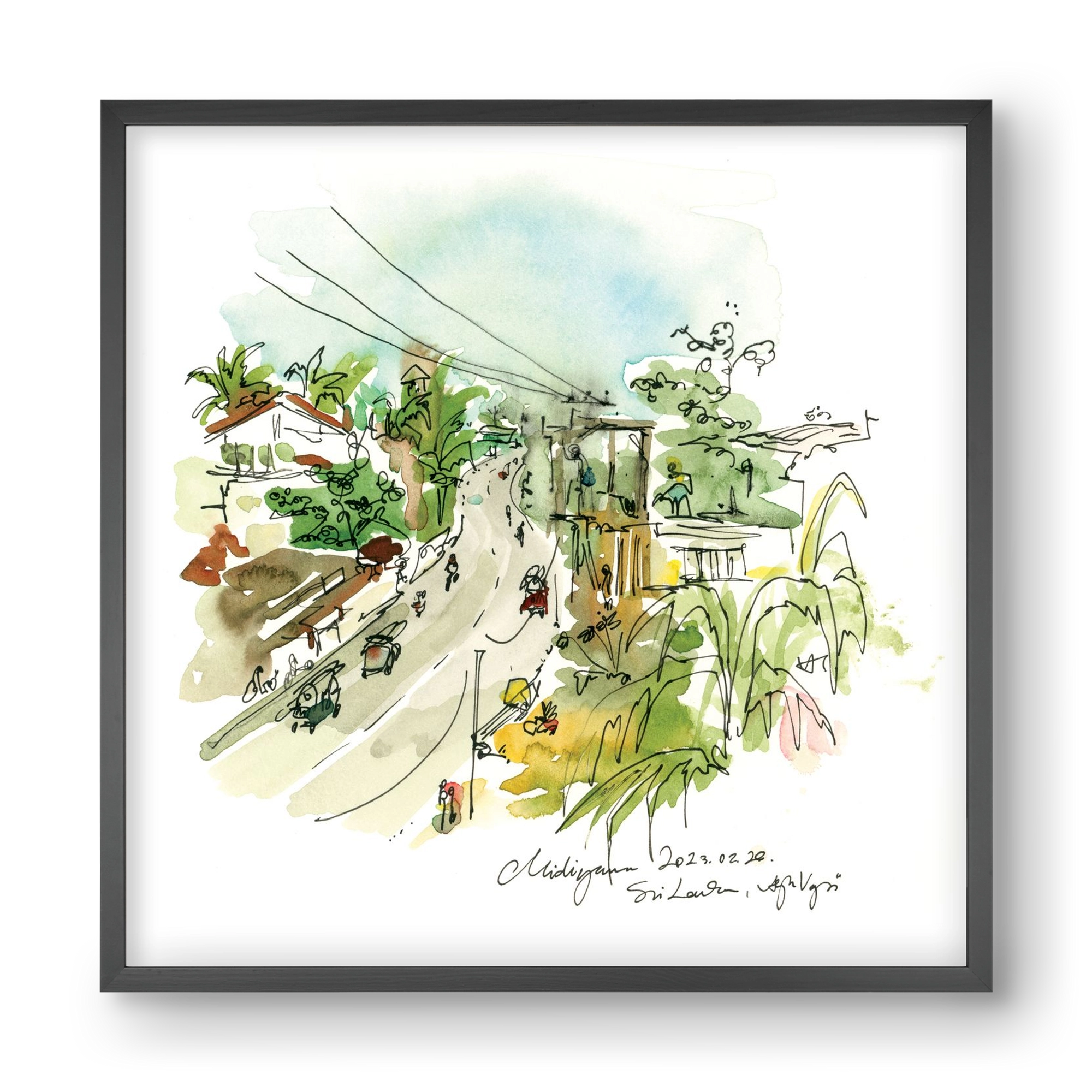 Midigama, Sri Lanka - 2023.02.26., 40x40 cm (40x40 cm), Fekete keret