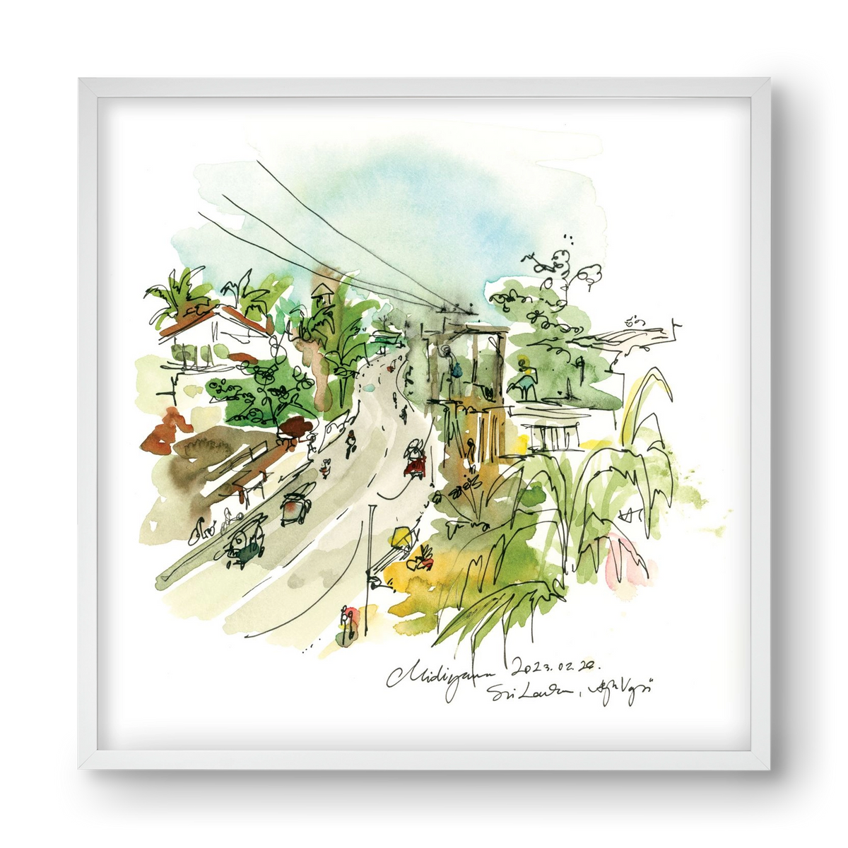 Midigama, Sri Lanka - 2023.02.26., 40x40 cm (40x40 cm), Fehér keret