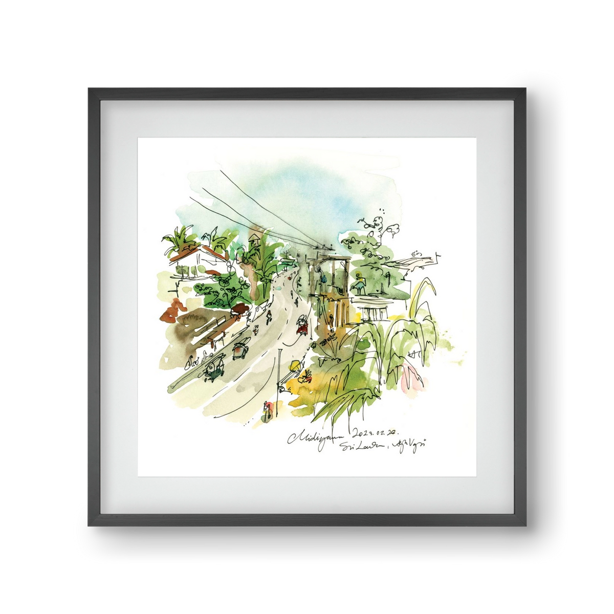Midigama, Sri Lanka - 2023.02.26., 30x30 cm (20x20 cm), Fekete keret, paszpartuval