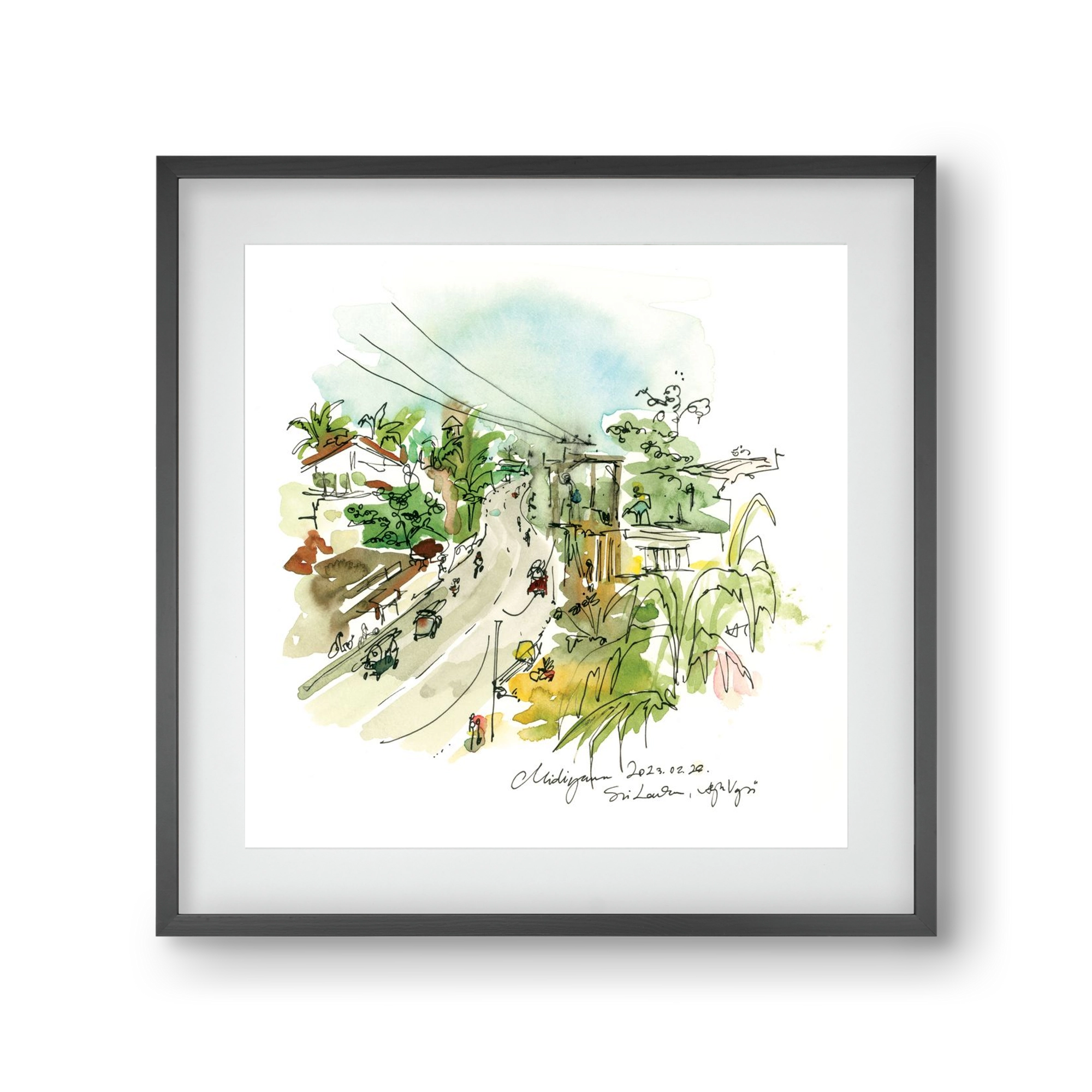 Midigama, Sri Lanka - 2023.02.26., 30x30 cm (20x20 cm), Fekete keret, paszpartuval