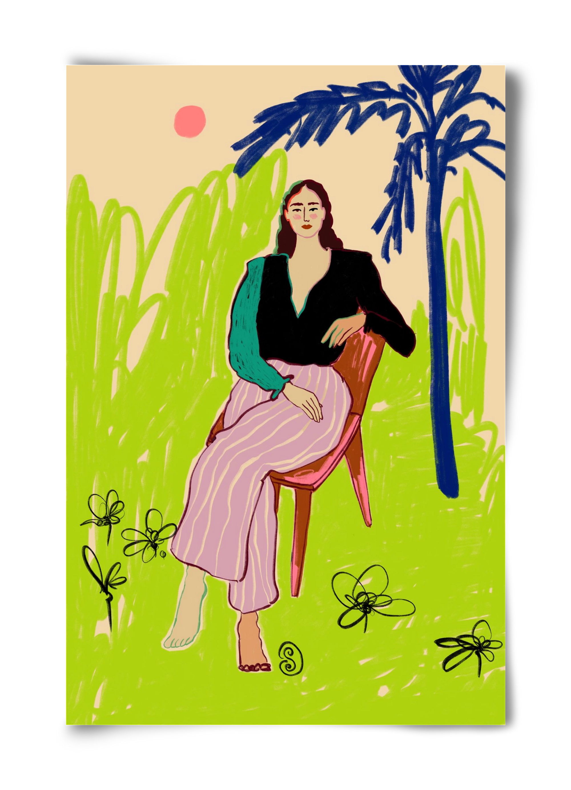 RELAXED WOMAN, 40x60 cm, Keret nélkül