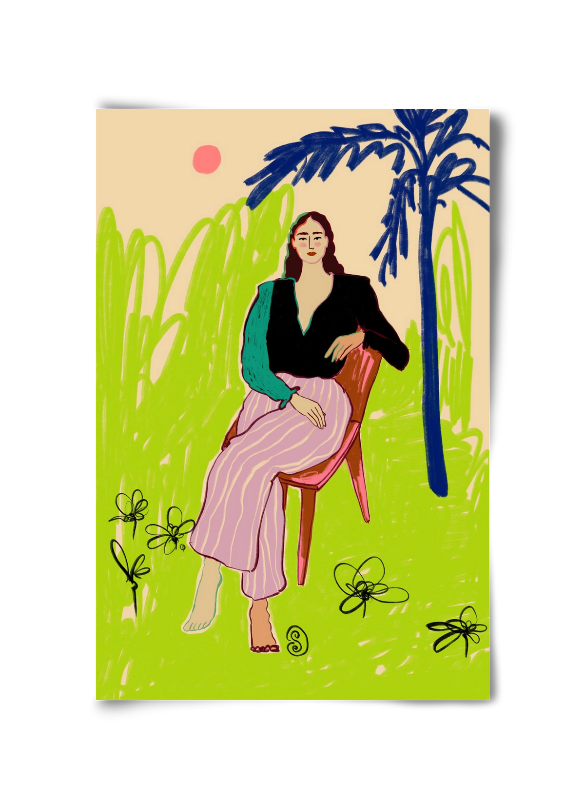 RELAXED WOMAN, 30x45 cm, Keret nélkül