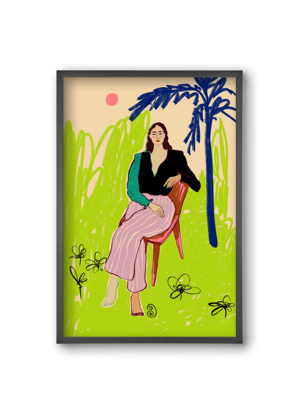 RELAXED WOMAN, 20x30 cm (20x30 cm), Fekete keret