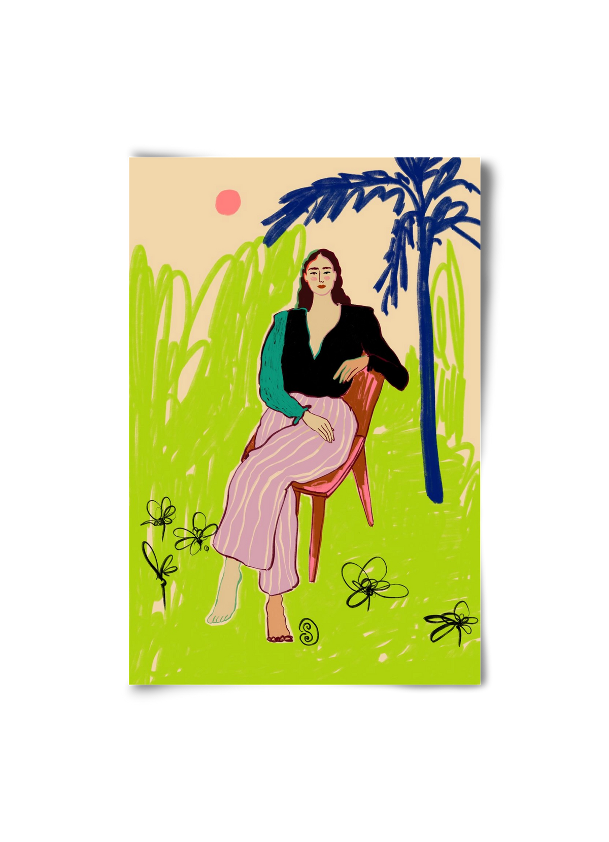 RELAXED WOMAN, 20x30 cm, Keret nélkül