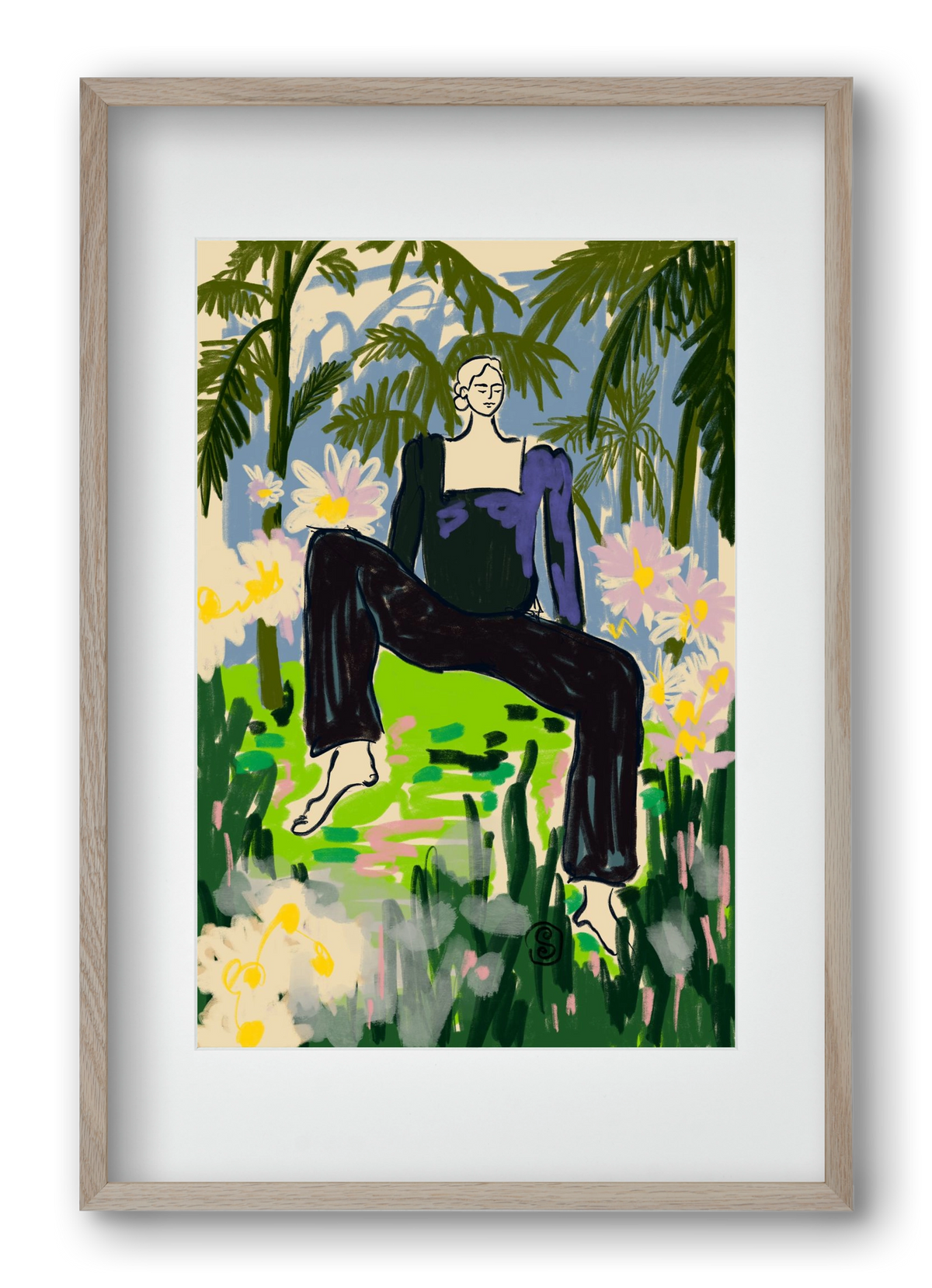 LISTEN TO THE SILENCE, 40x60 cm (30x45 cm), Tölgy keret, paszpartuval