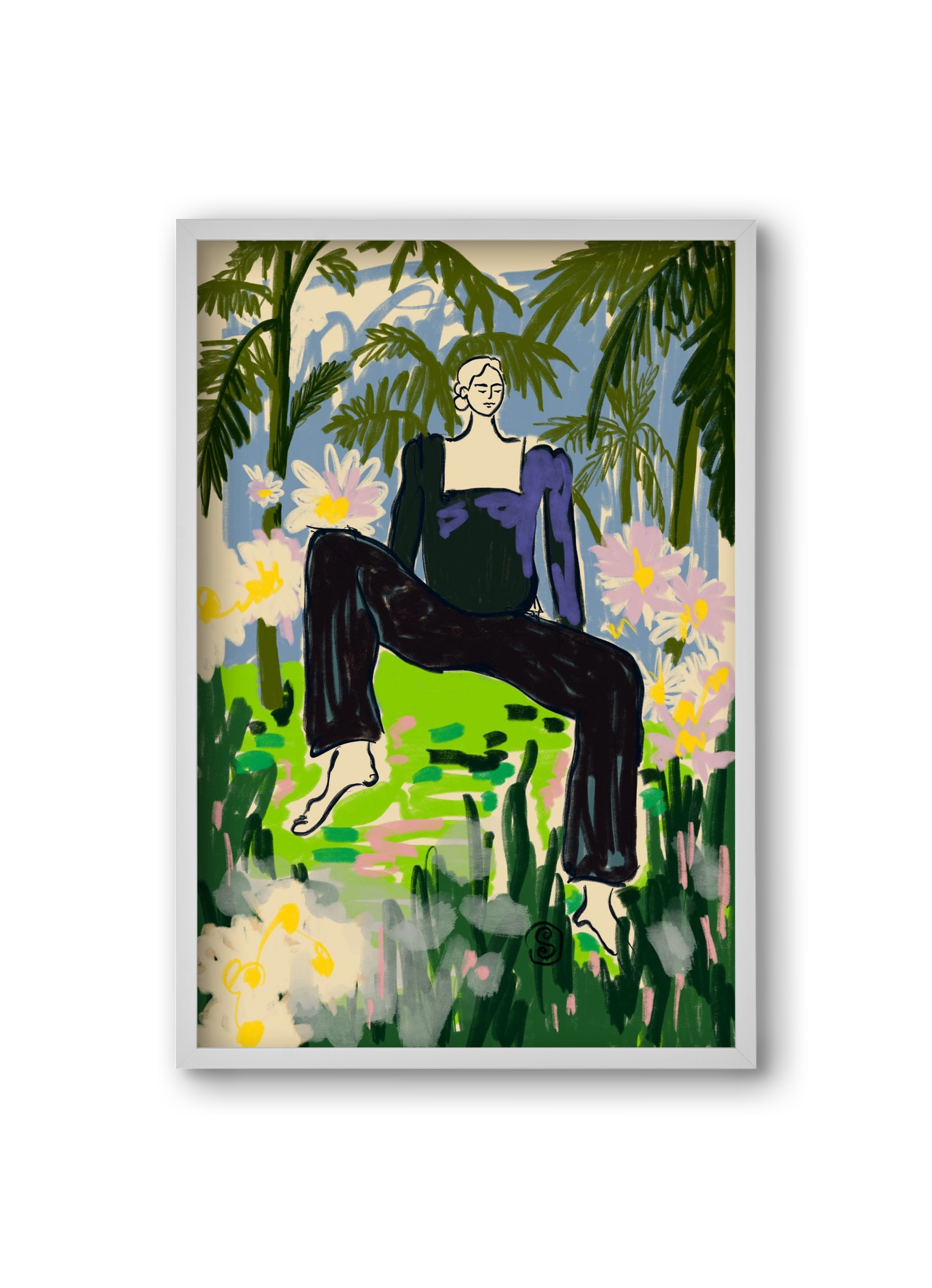 LISTEN TO THE SILENCE, 20x30 cm (20x30 cm), Fehér keret