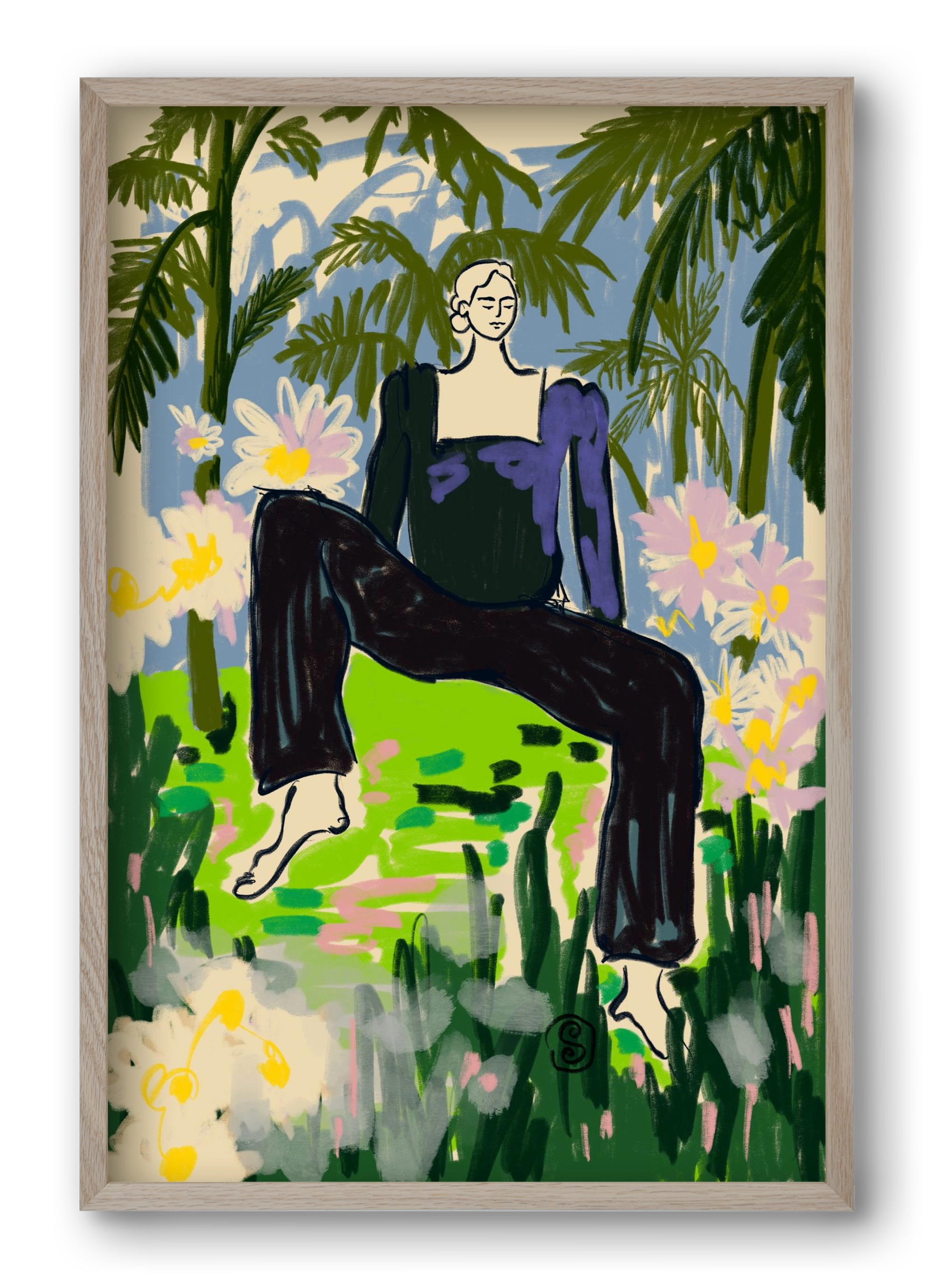 LISTEN TO THE SILENCE, 40x60 cm (40x60 cm), Tölgy keret