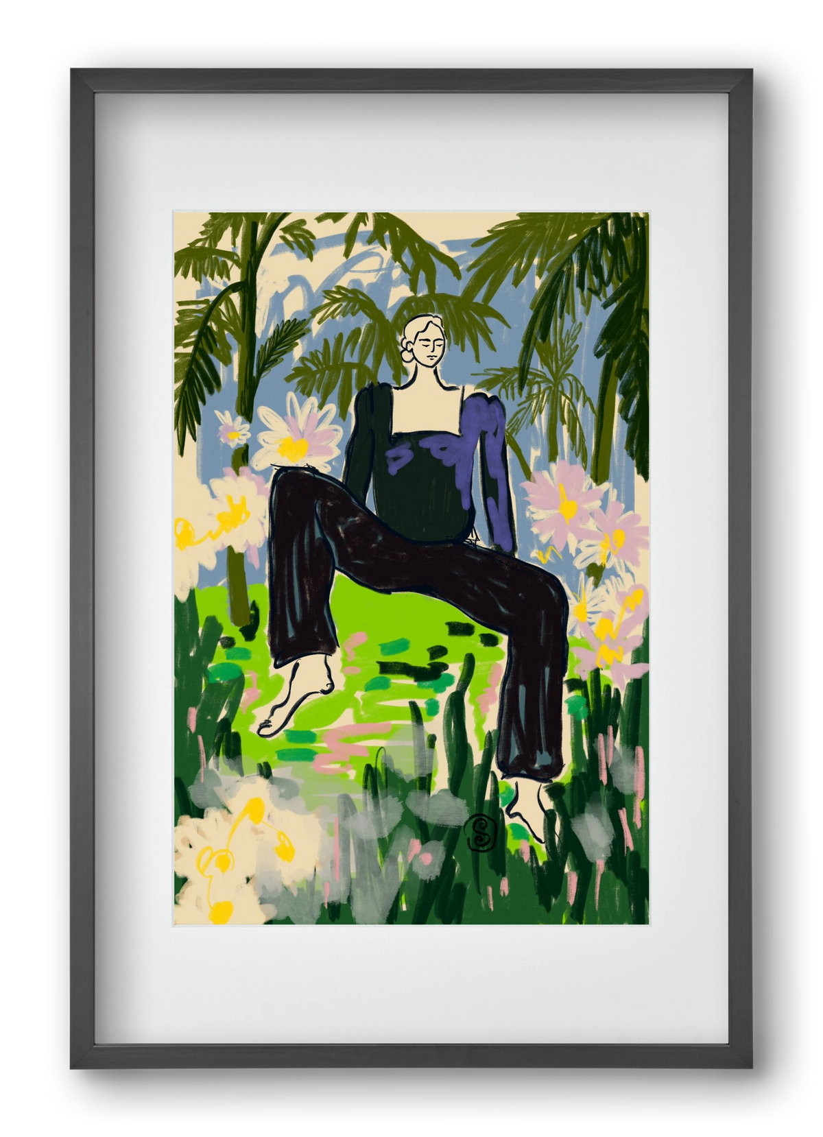 LISTEN TO THE SILENCE, 40x60 cm (30x45 cm), Fekete keret, paszpartuval