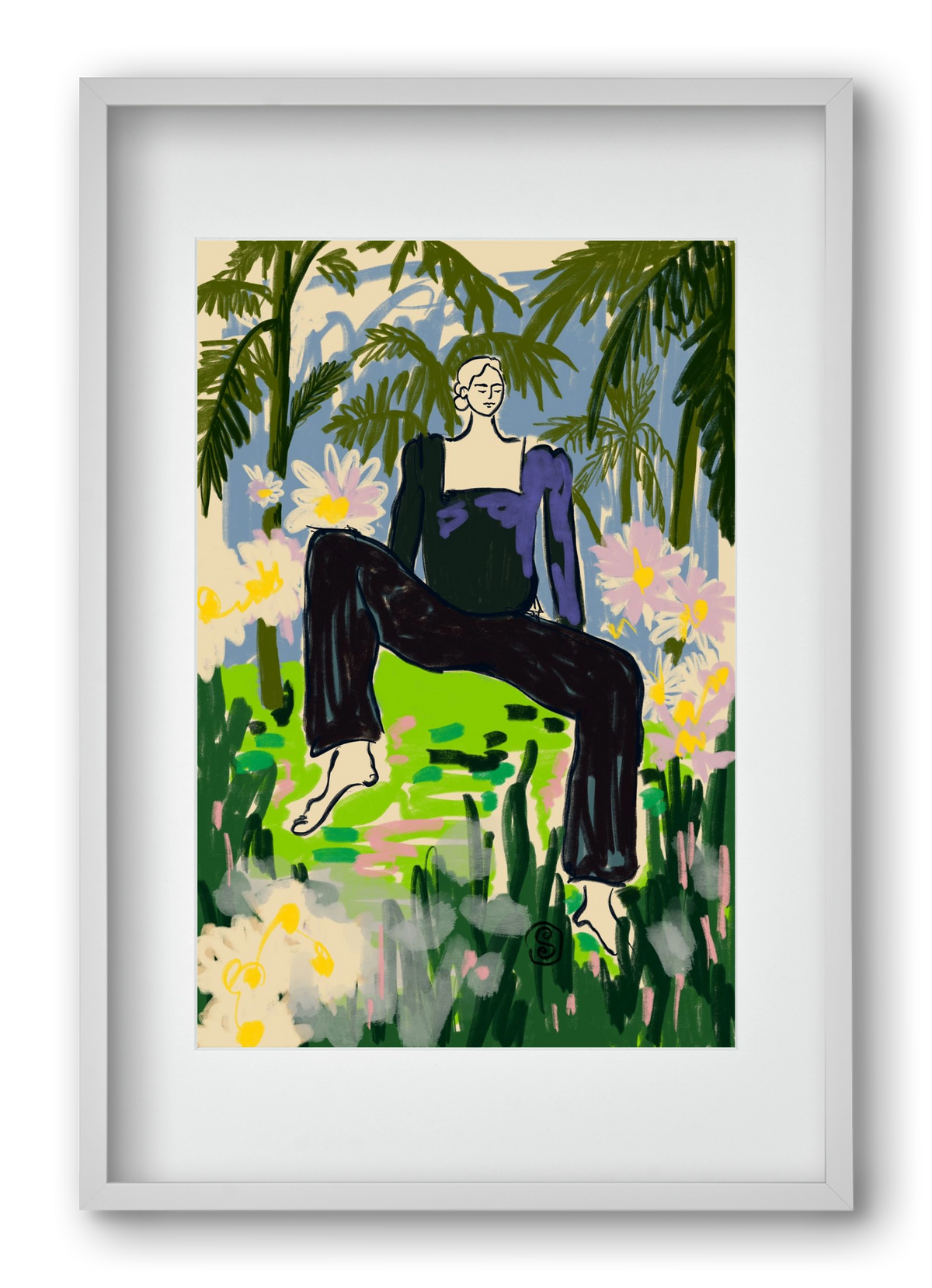 LISTEN TO THE SILENCE, 40x60 cm (30x45 cm), Fehér keret, paszpartuval