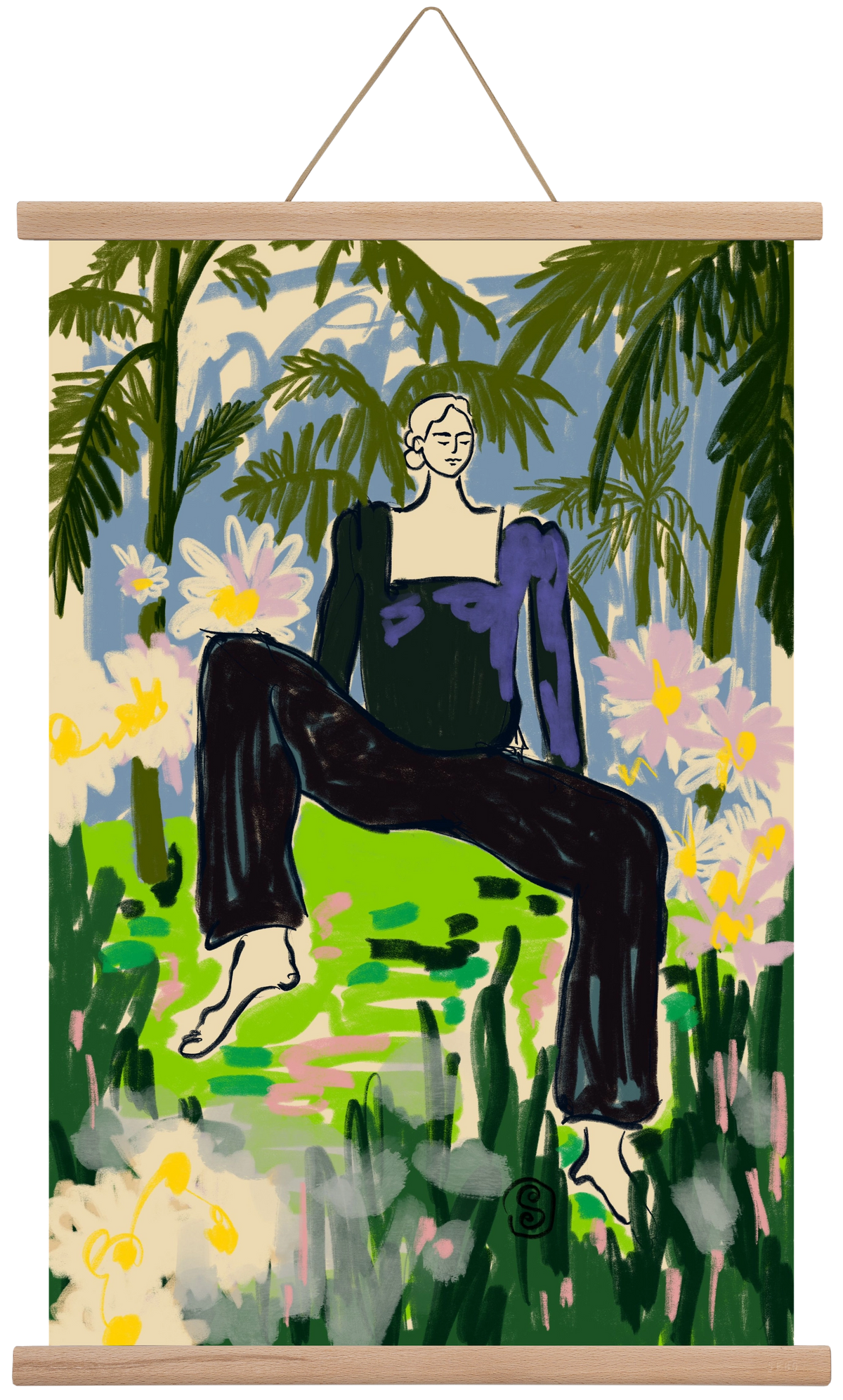 LISTEN TO THE SILENCE, 40x60 cm (40x60 cm), Tölgy akasztó