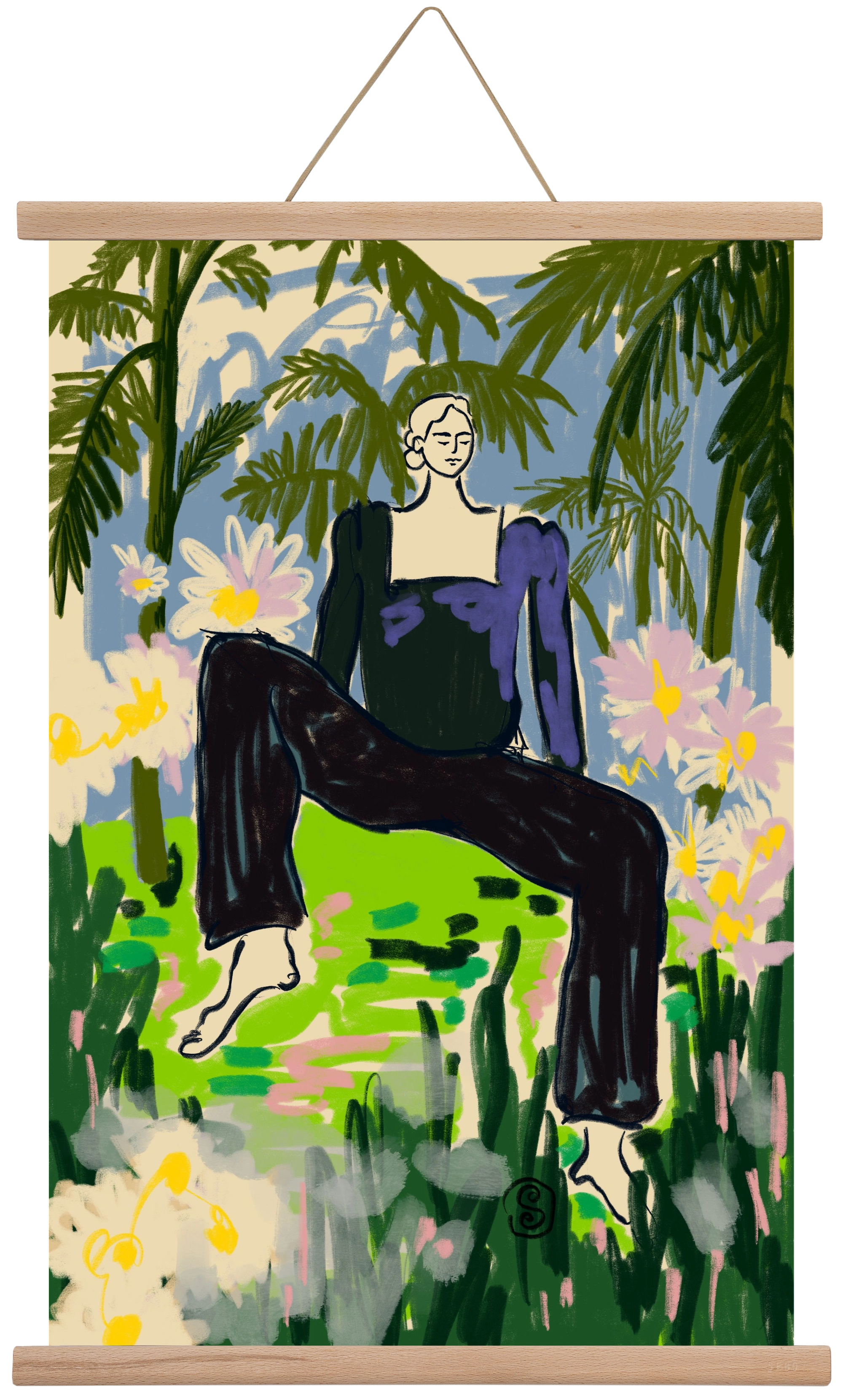 LISTEN TO THE SILENCE, 40x60 cm (40x60 cm), Tölgy akasztó