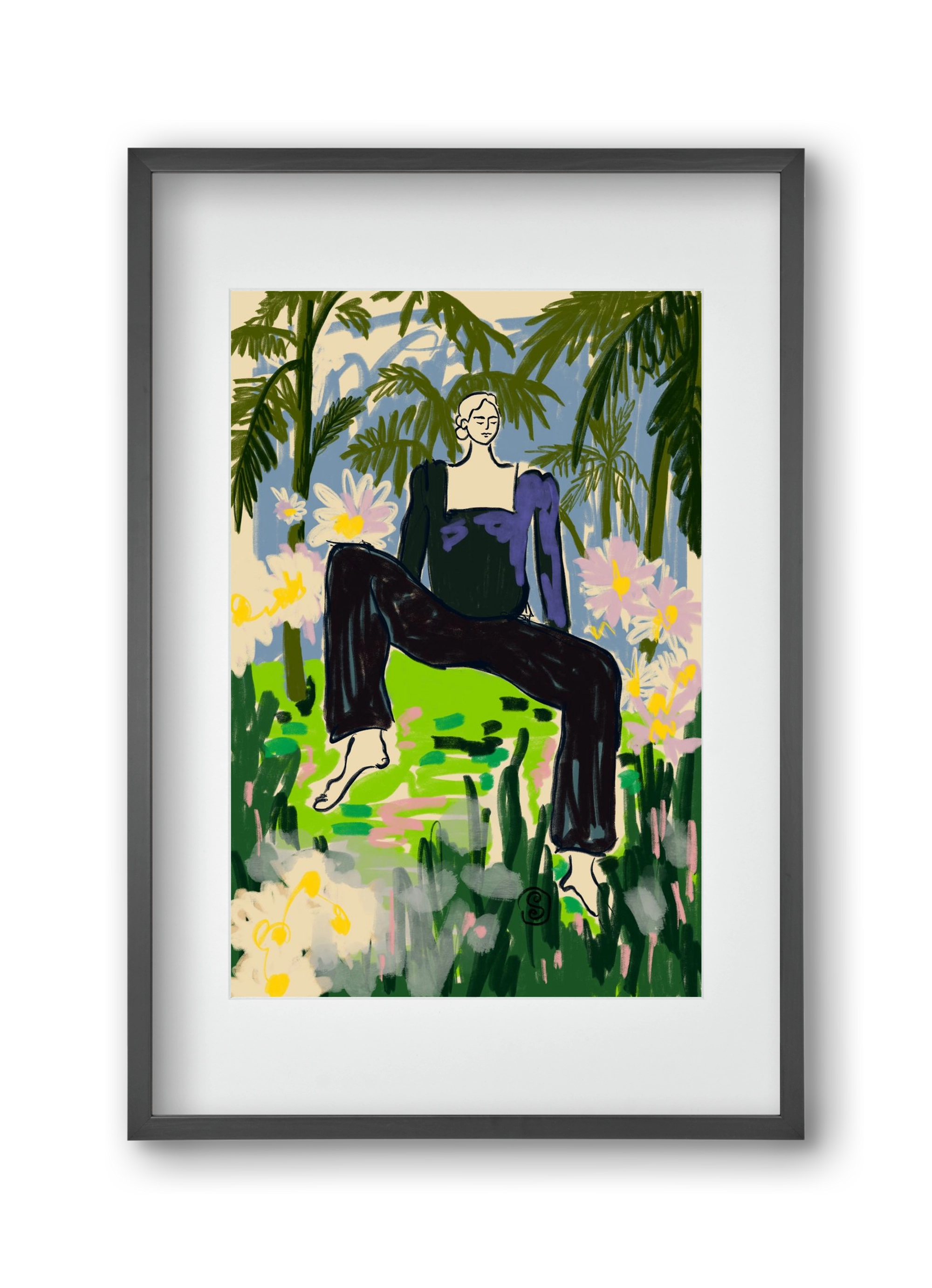 LISTEN TO THE SILENCE, 30x45 cm (20x30 cm), Fekete keret, paszpartuval