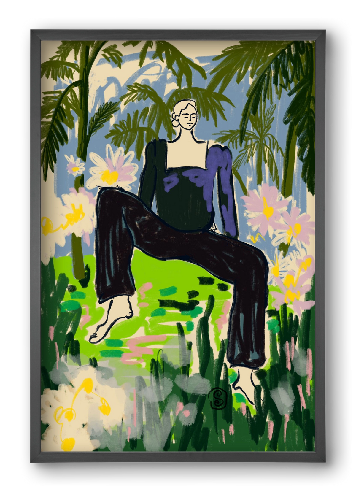 LISTEN TO THE SILENCE, 40x60 cm (40x60 cm), Fekete keret