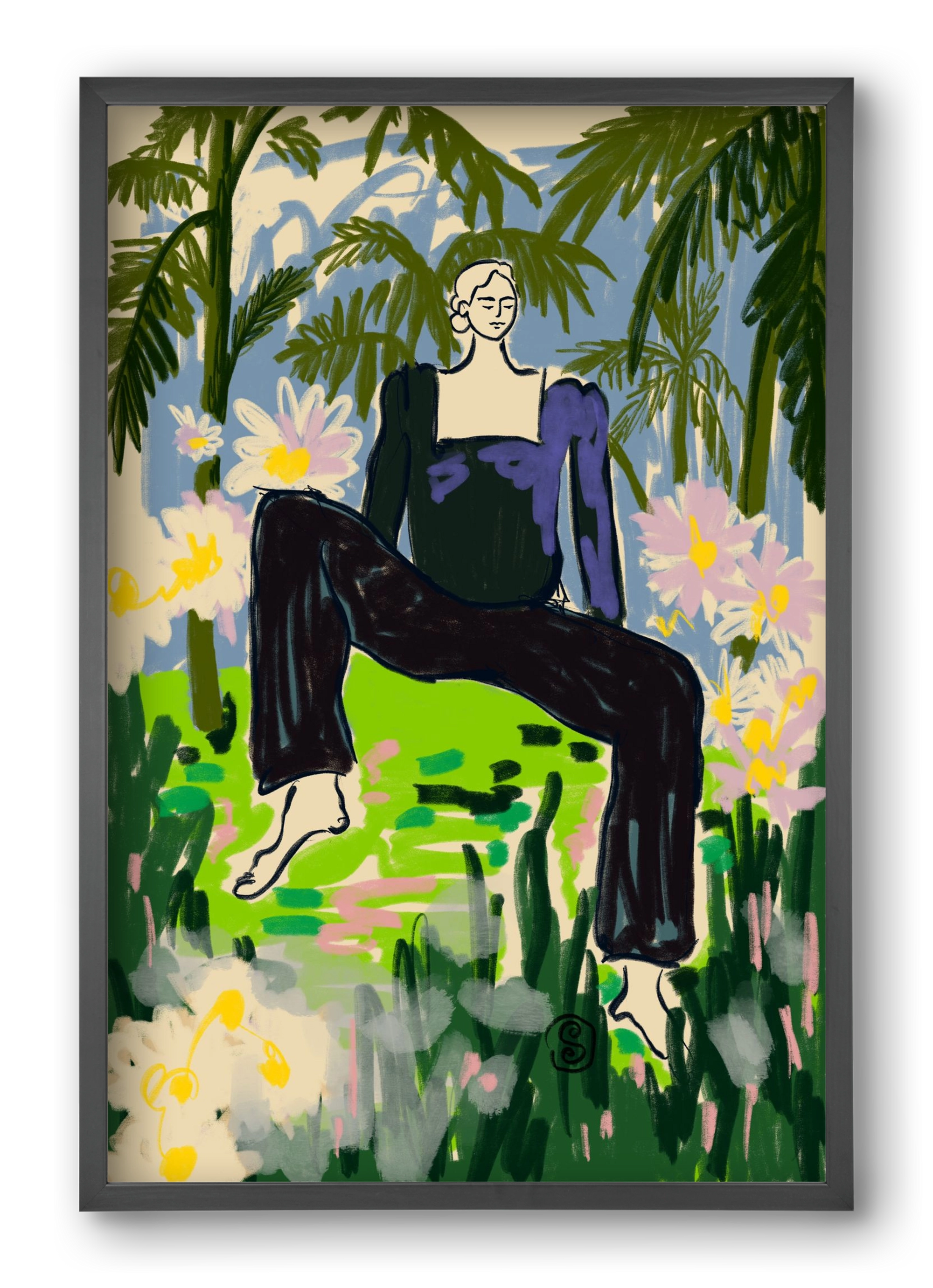 LISTEN TO THE SILENCE, 40x60 cm (40x60 cm), Fekete keret