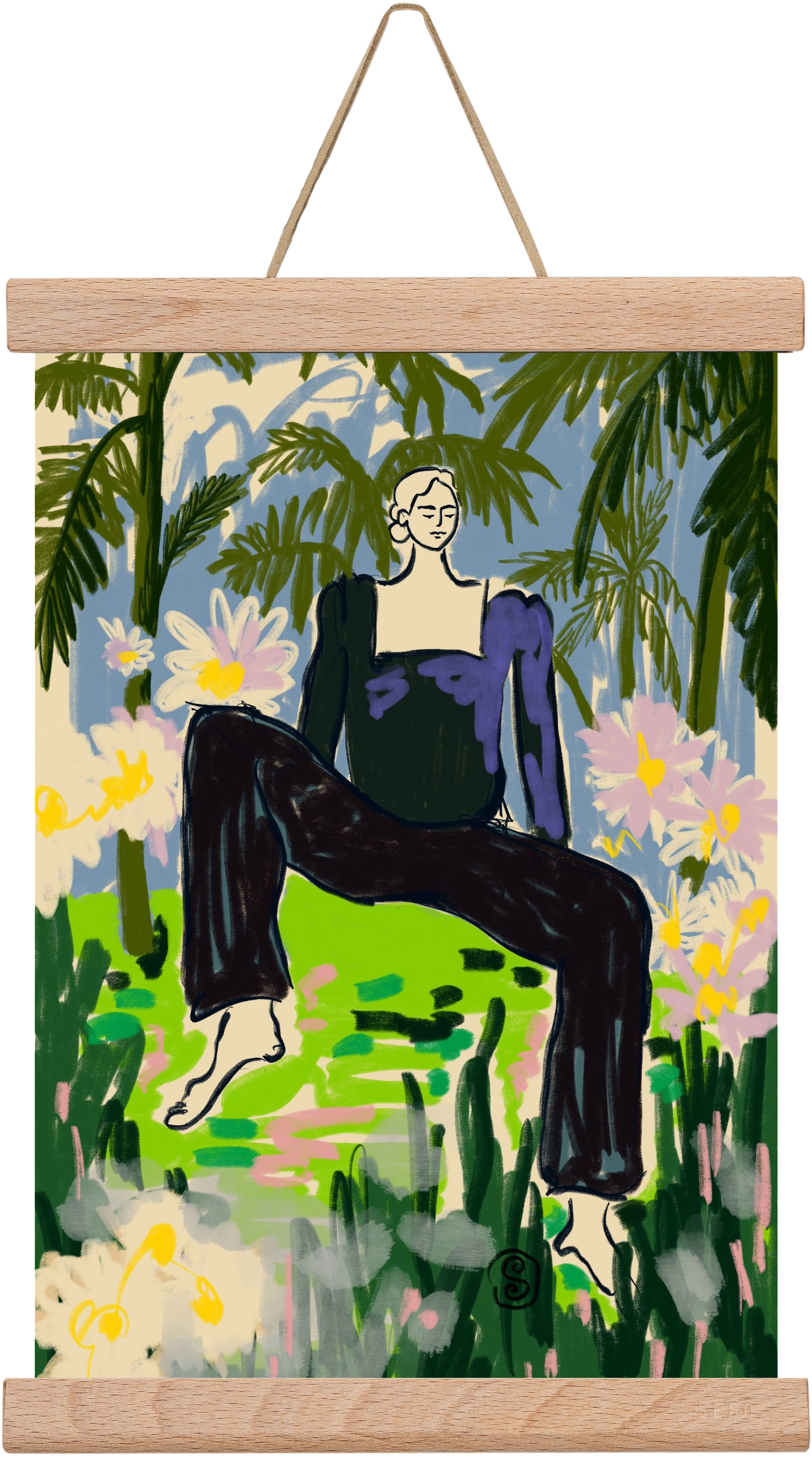 LISTEN TO THE SILENCE, 20x30 cm (20x30 cm), Tölgy akasztó