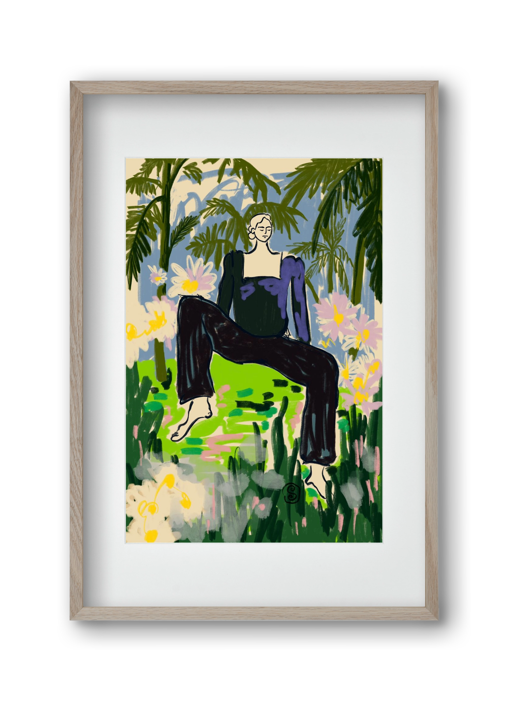 LISTEN TO THE SILENCE, 30x45 cm (20x30 cm), Tölgy keret, paszpartuval