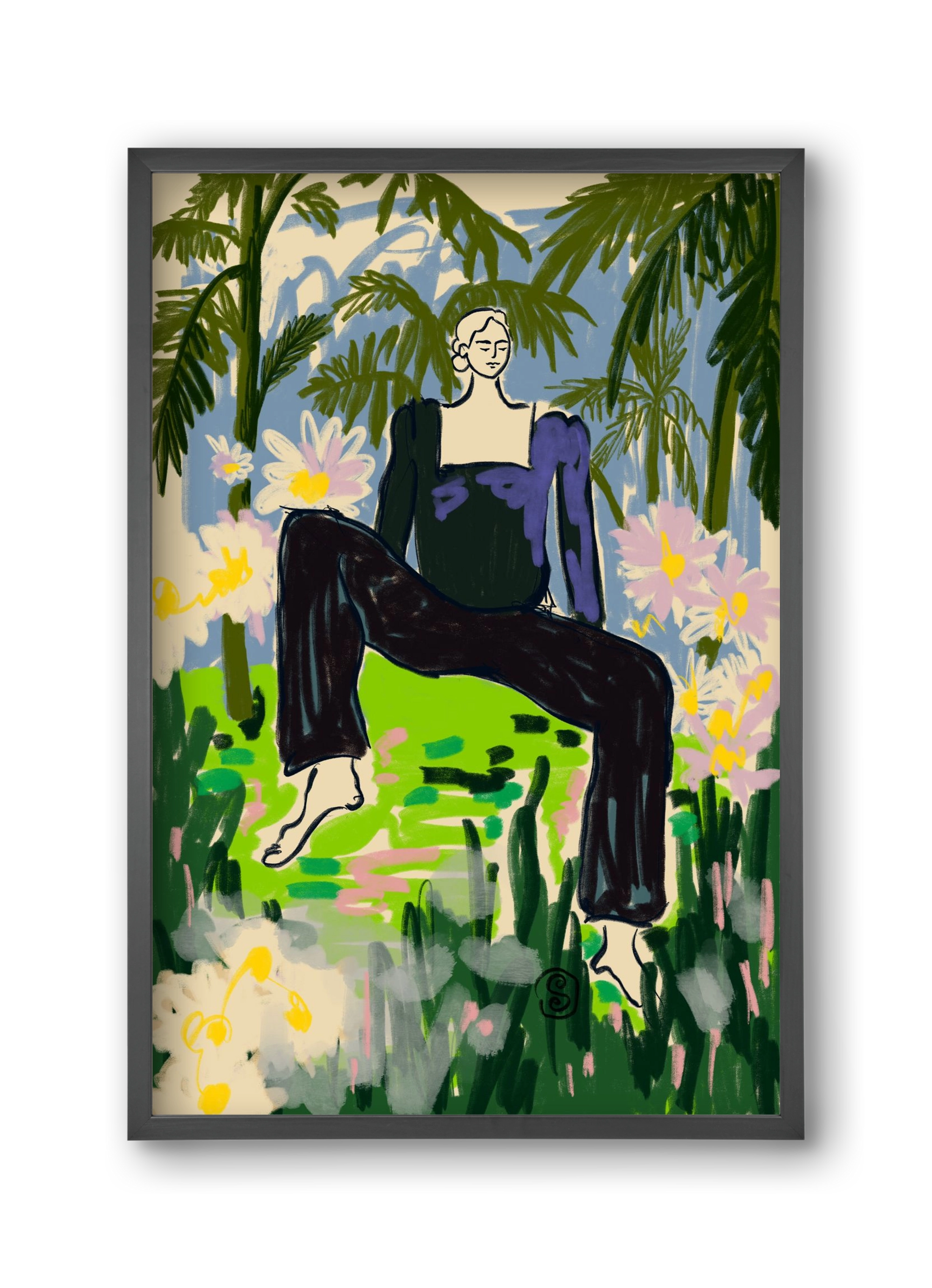 LISTEN TO THE SILENCE, 30x45 cm (30x45 cm), Fekete keret