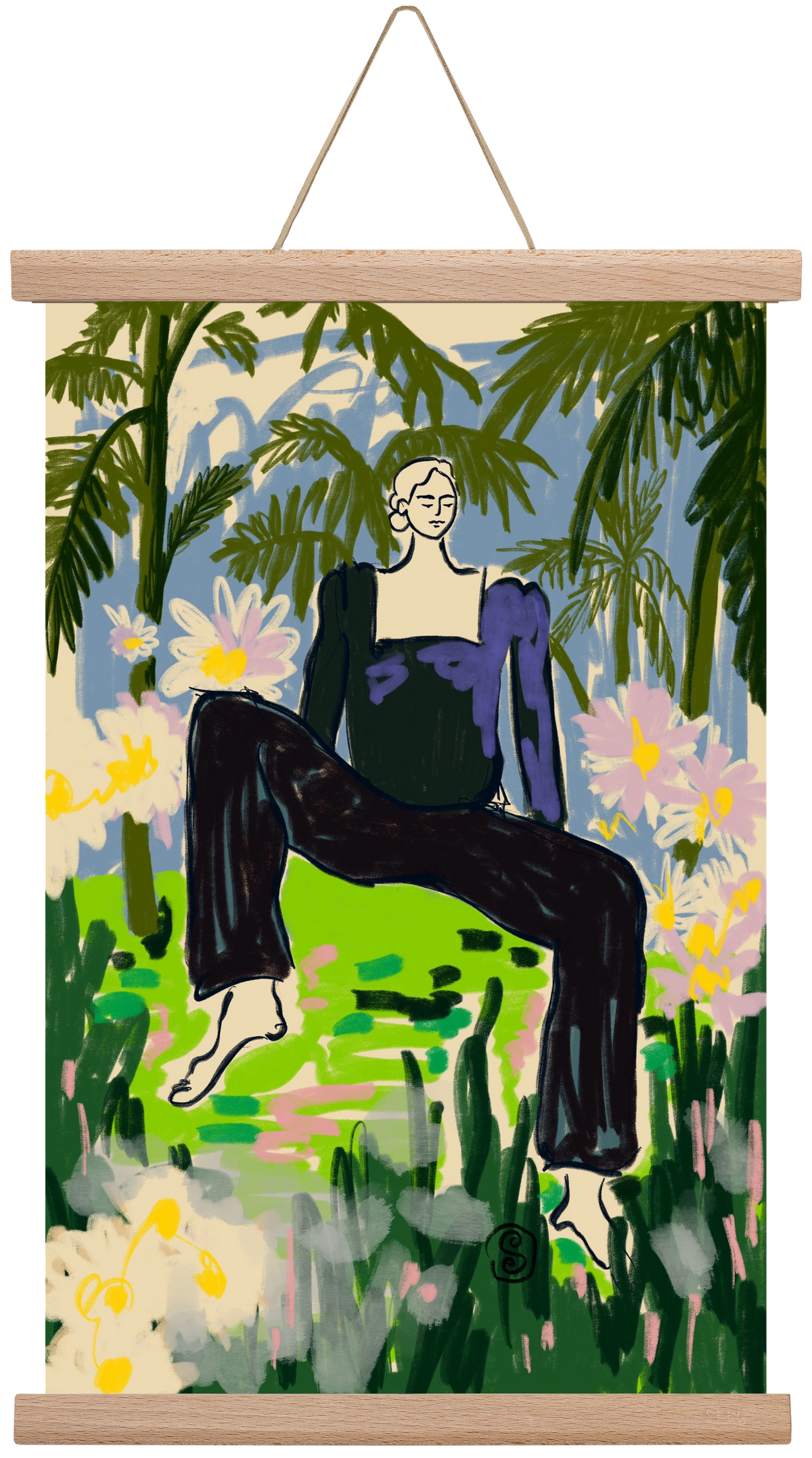 LISTEN TO THE SILENCE, 30x45 cm (30x45 cm), Tölgy akasztó