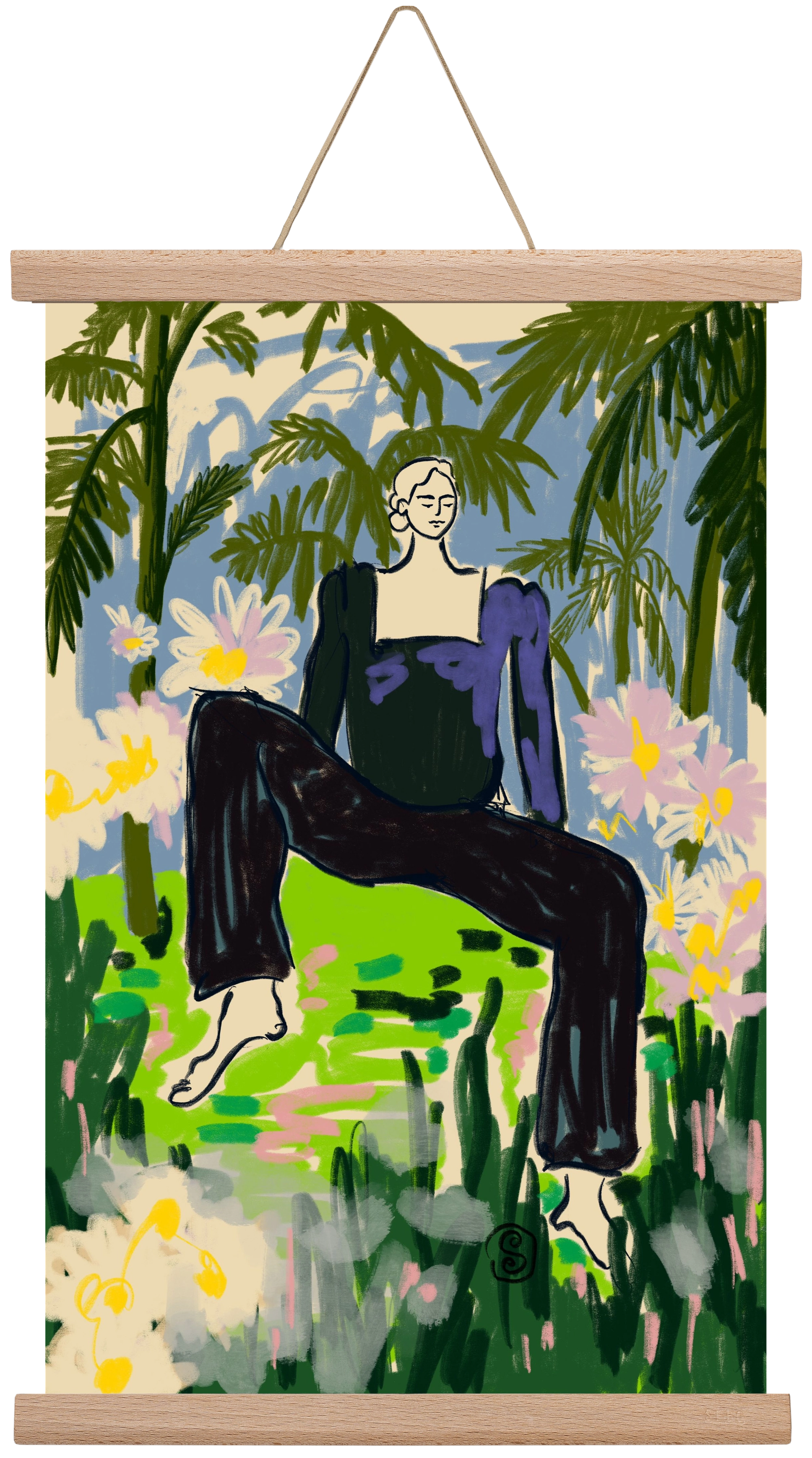 LISTEN TO THE SILENCE, 30x45 cm (30x45 cm), Tölgy akasztó