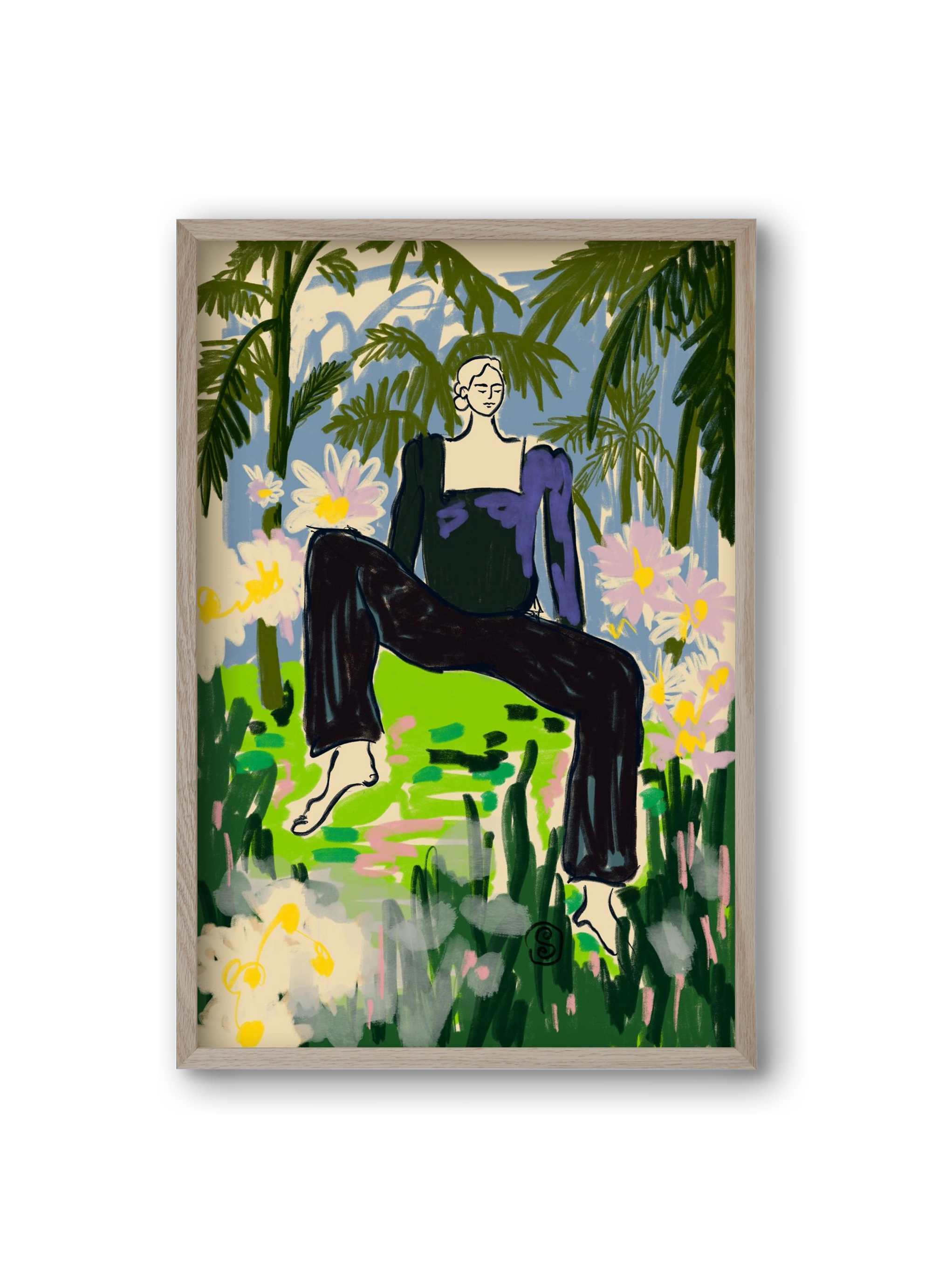 LISTEN TO THE SILENCE, 20x30 cm (20x30 cm), Tölgy keret