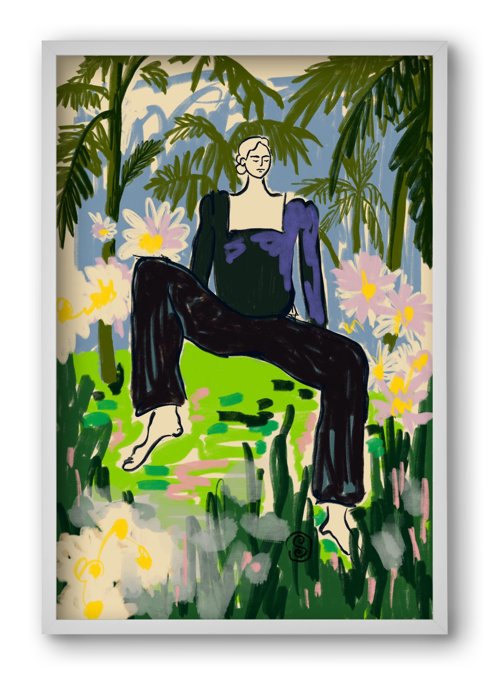 LISTEN TO THE SILENCE, 40x60 cm (40x60 cm), Fehér keret