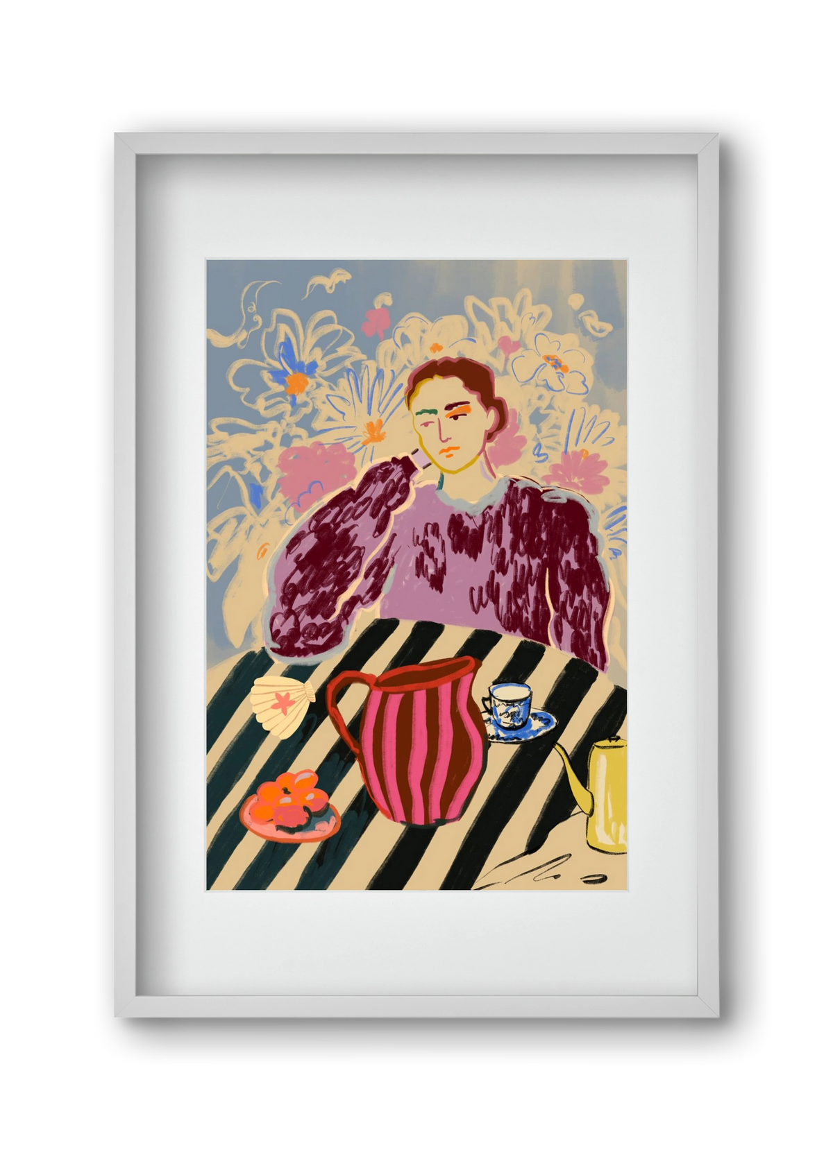 TANGERINES, 30x45 cm (20x30 cm), Fehér keret, paszpartuval