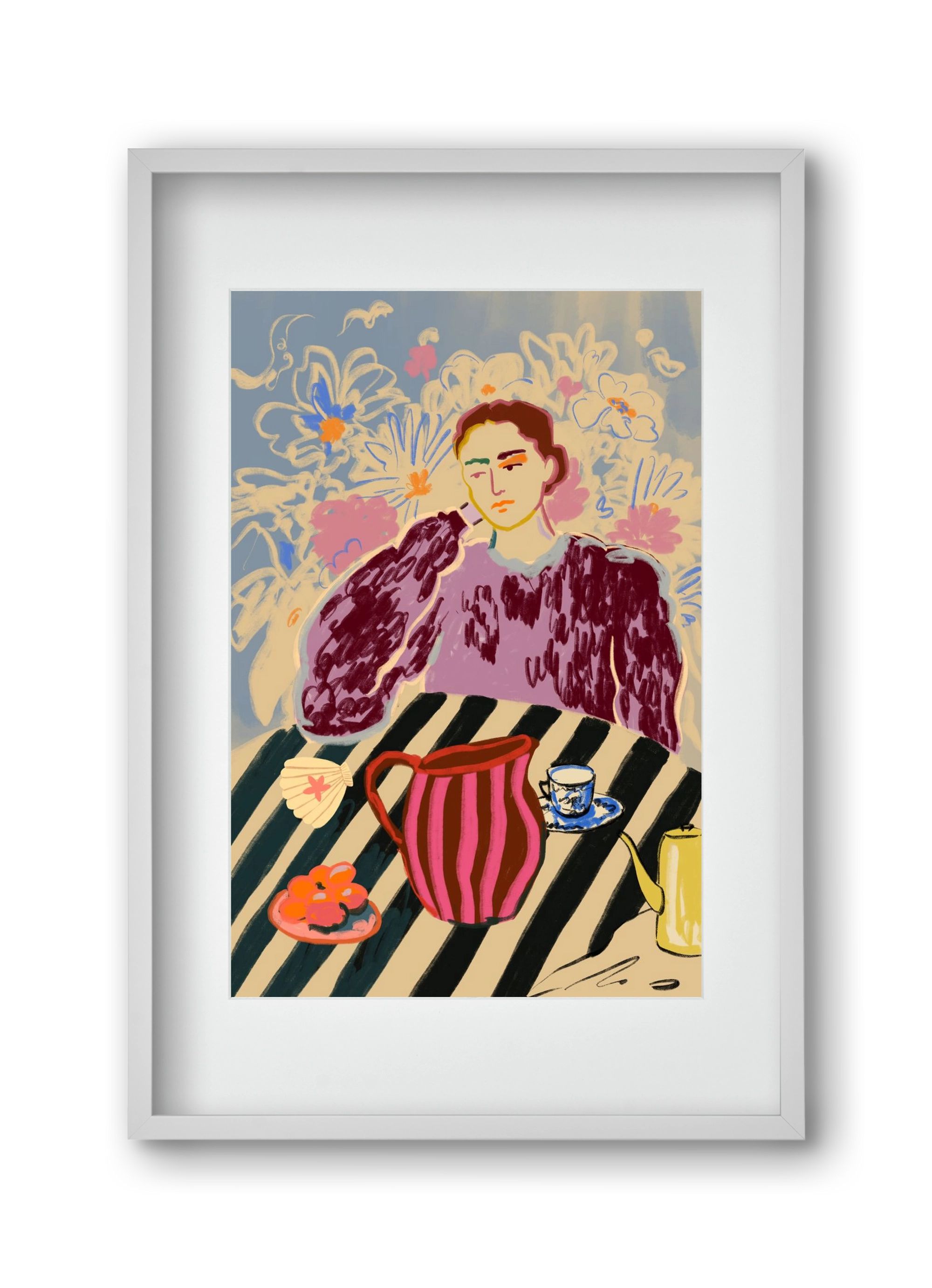 TANGERINES, 30x45 cm (20x30 cm), Fehér keret, paszpartuval