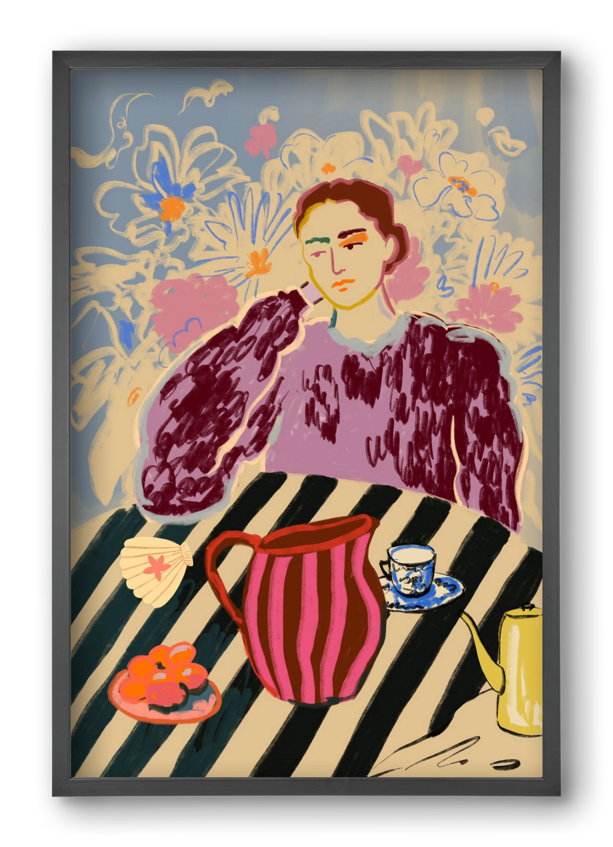 TANGERINES, 40x60 cm (40x60 cm), Fekete keret