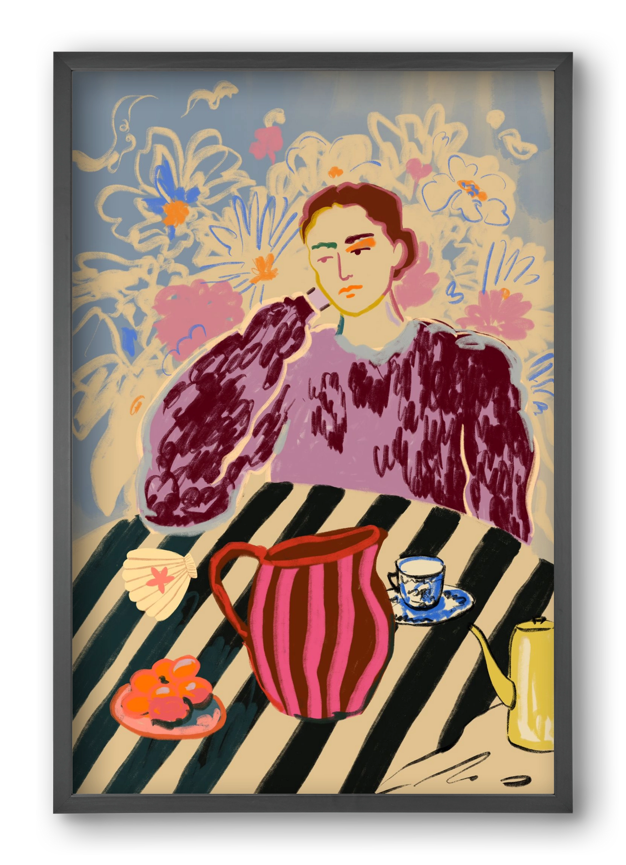 TANGERINES, 40x60 cm (40x60 cm), Fekete keret