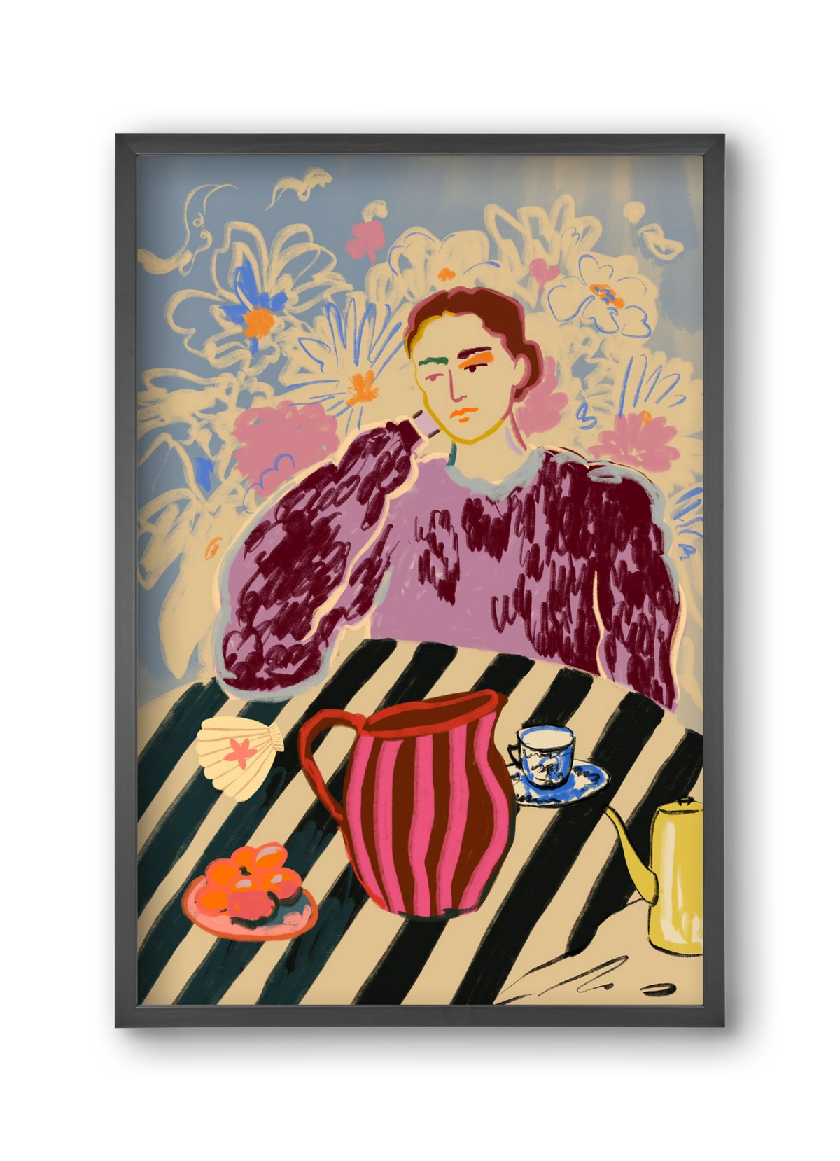 TANGERINES, 30x45 cm (30x45 cm), Fekete keret