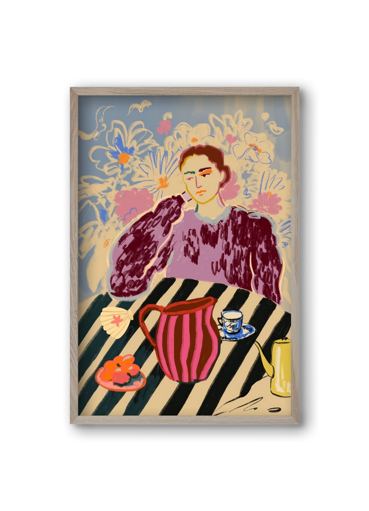 TANGERINES, 20x30 cm (20x30 cm), Tölgy keret