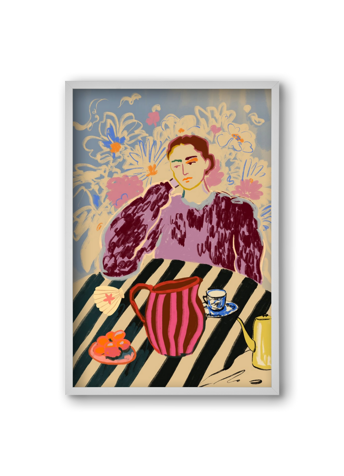 TANGERINES, 20x30 cm (20x30 cm), Fehér keret