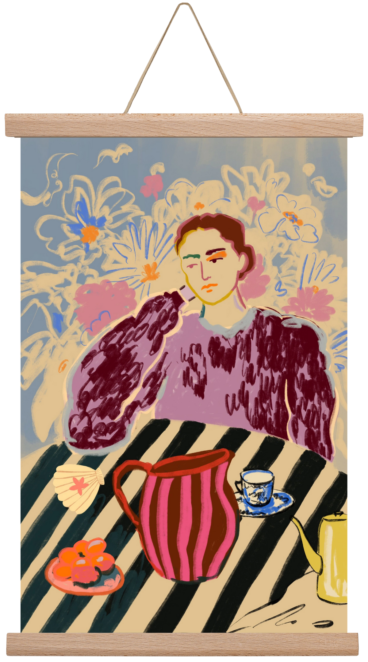 TANGERINES, 30x45 cm (30x45 cm), Tölgy akasztó