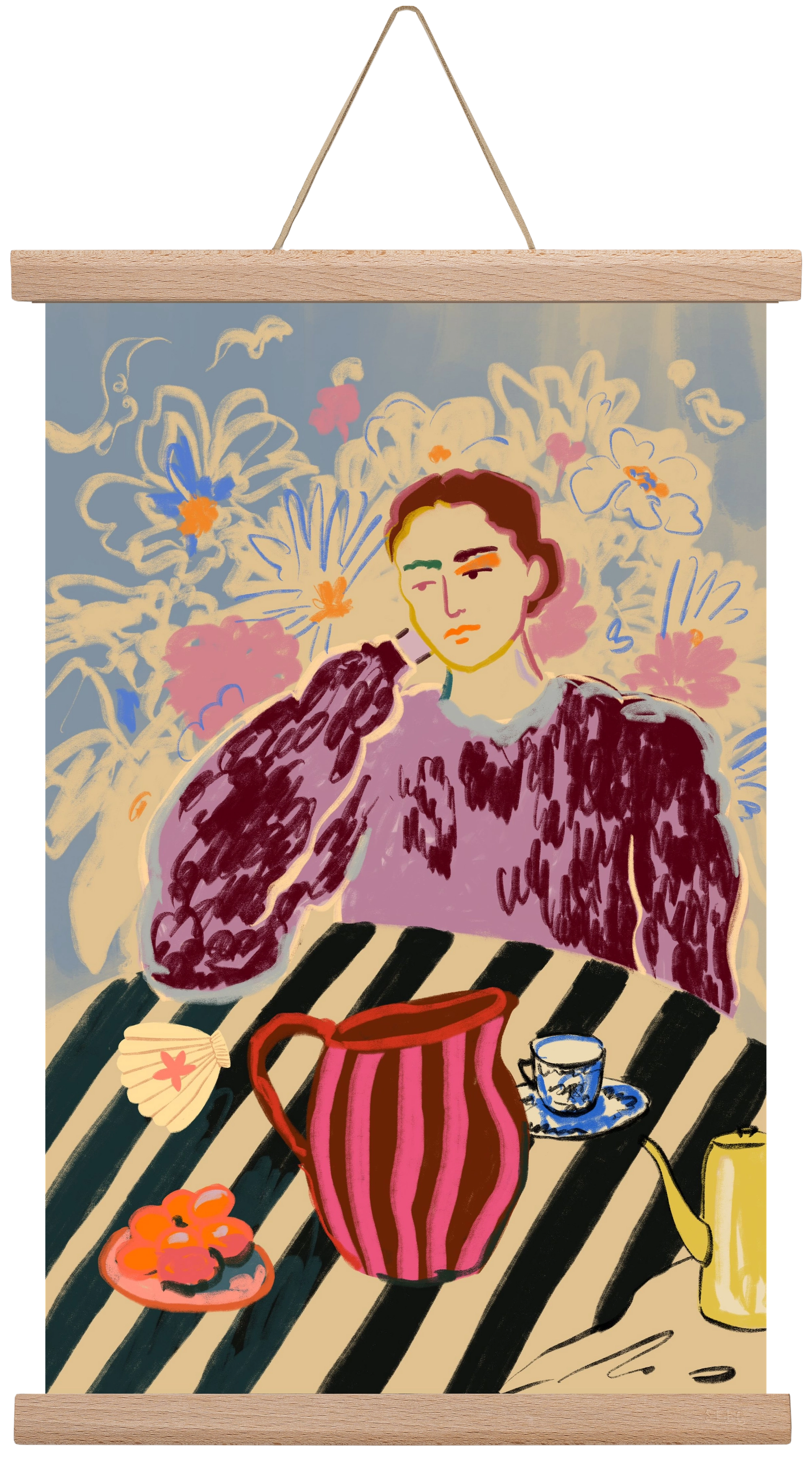 TANGERINES, 30x45 cm (30x45 cm), Tölgy akasztó