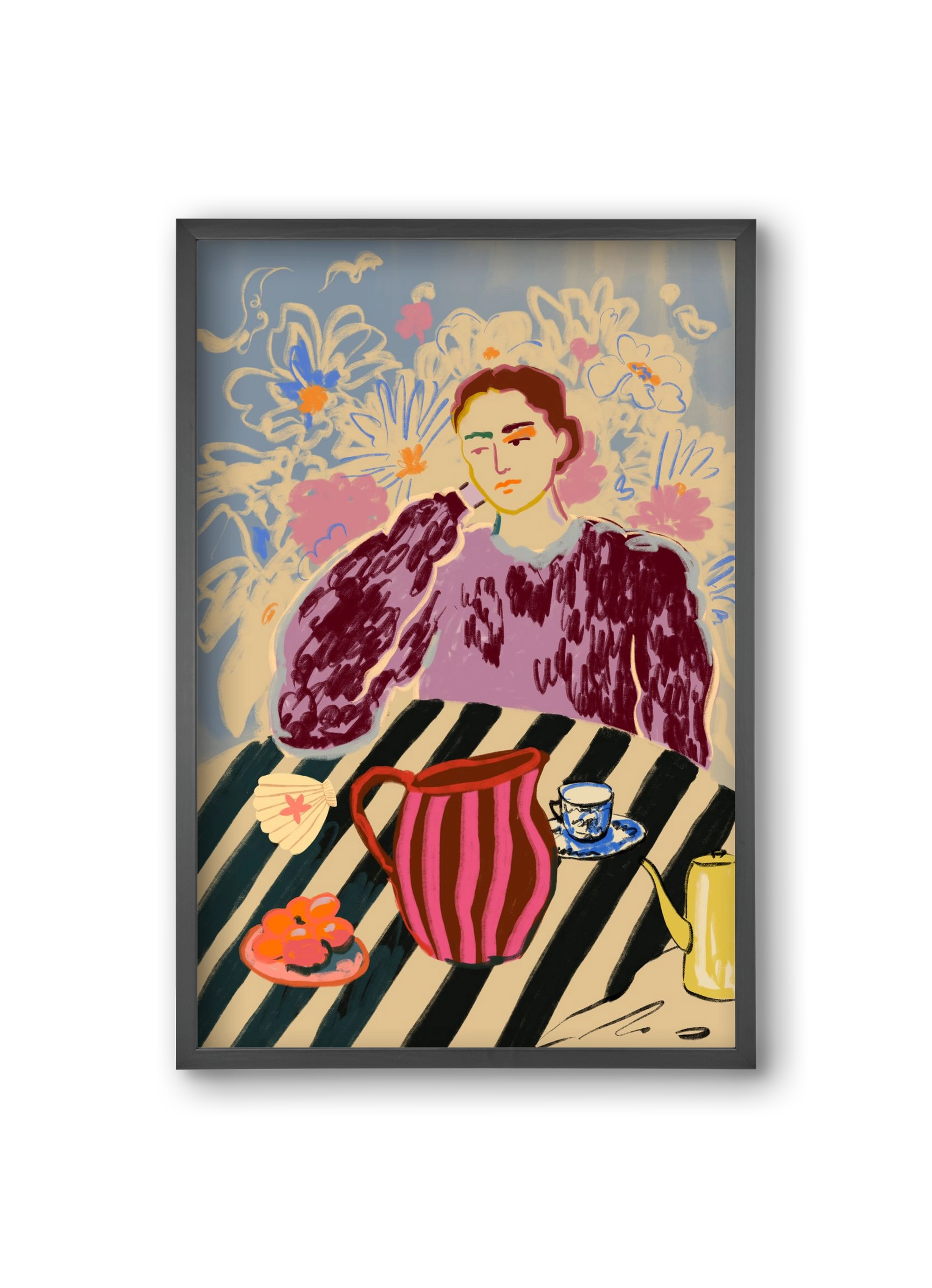 TANGERINES, 20x30 cm (20x30 cm), Fekete keret