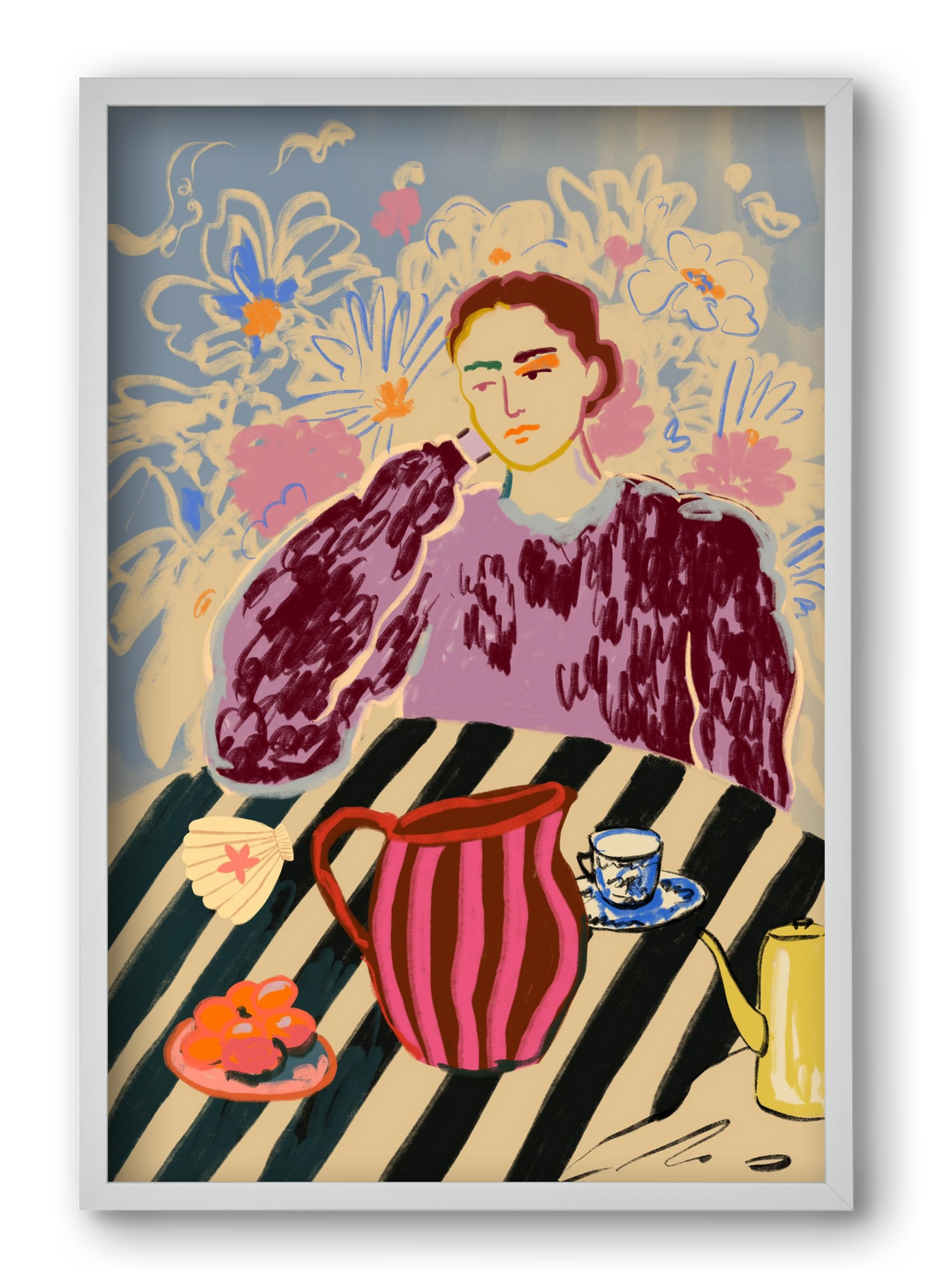 TANGERINES, 40x60 cm (40x60 cm), Fehér keret