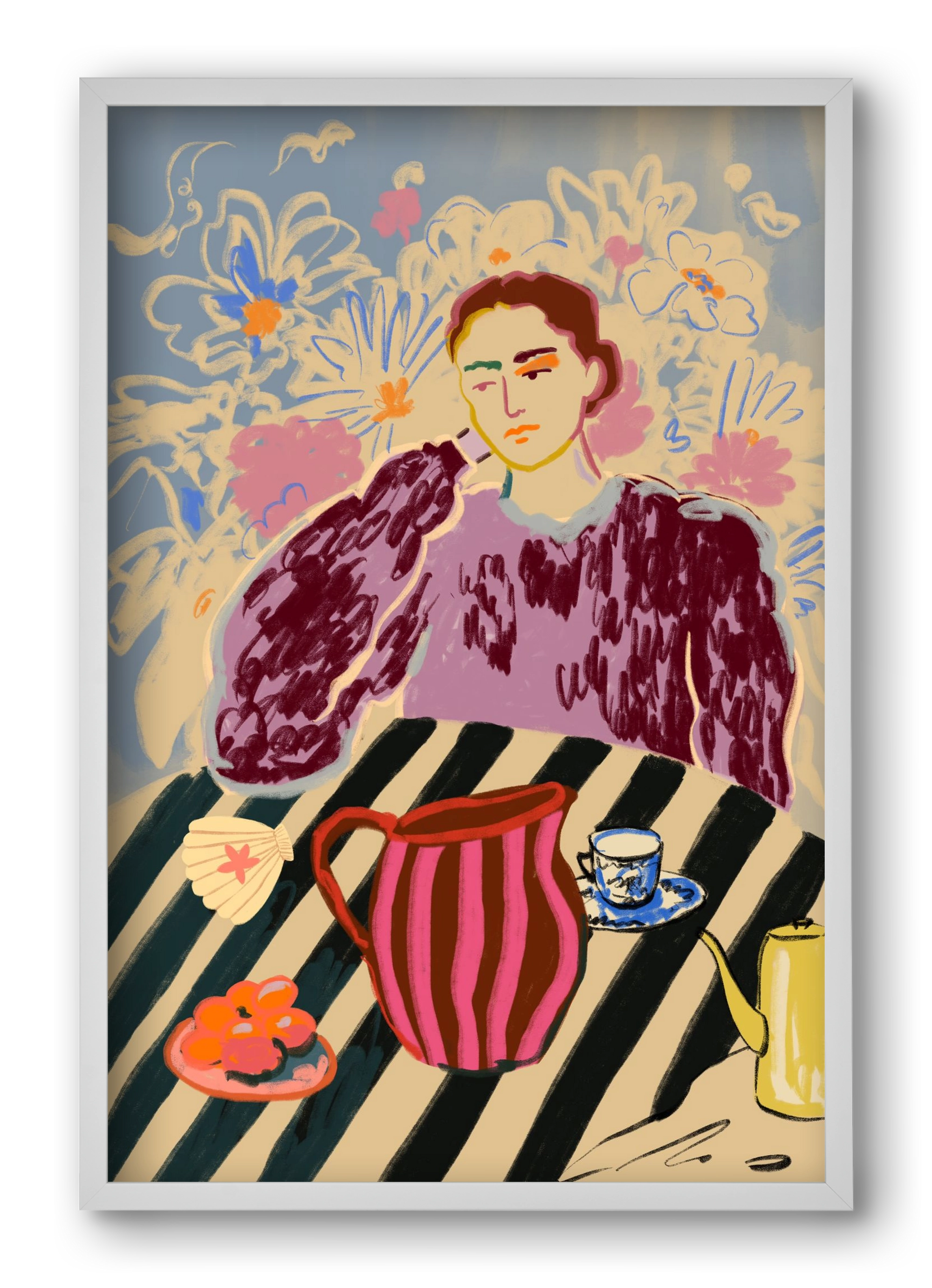 TANGERINES, 40x60 cm (40x60 cm), Fehér keret