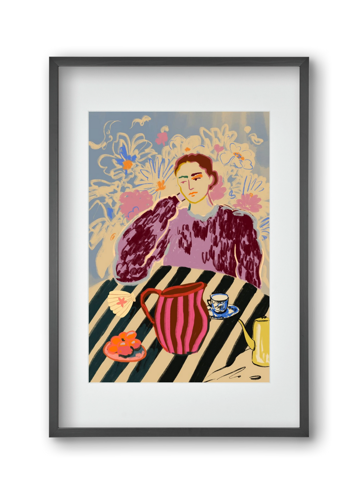 TANGERINES, 30x45 cm (20x30 cm), Fekete keret, paszpartuval