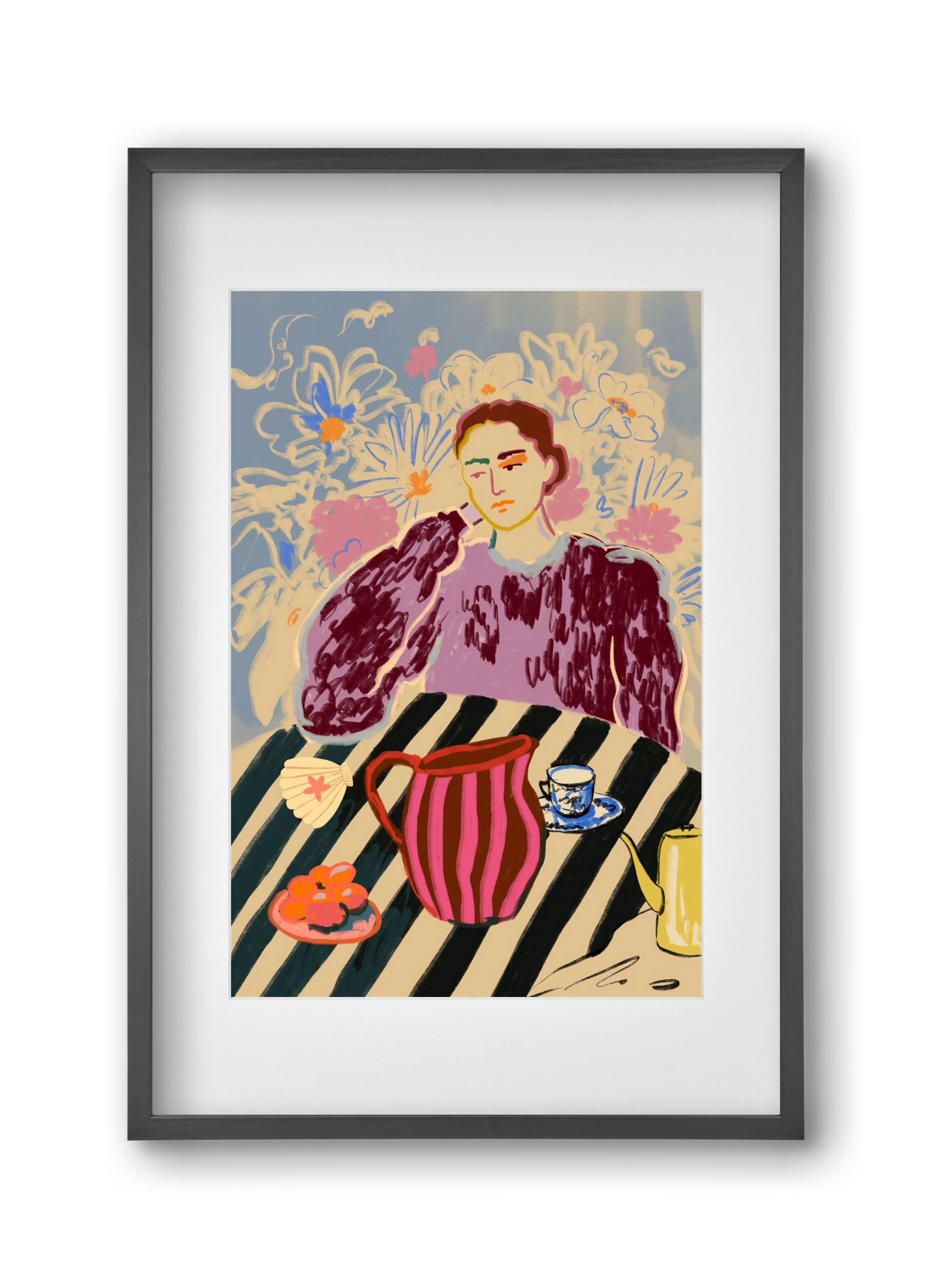 TANGERINES, 30x45 cm (20x30 cm), Fekete keret, paszpartuval