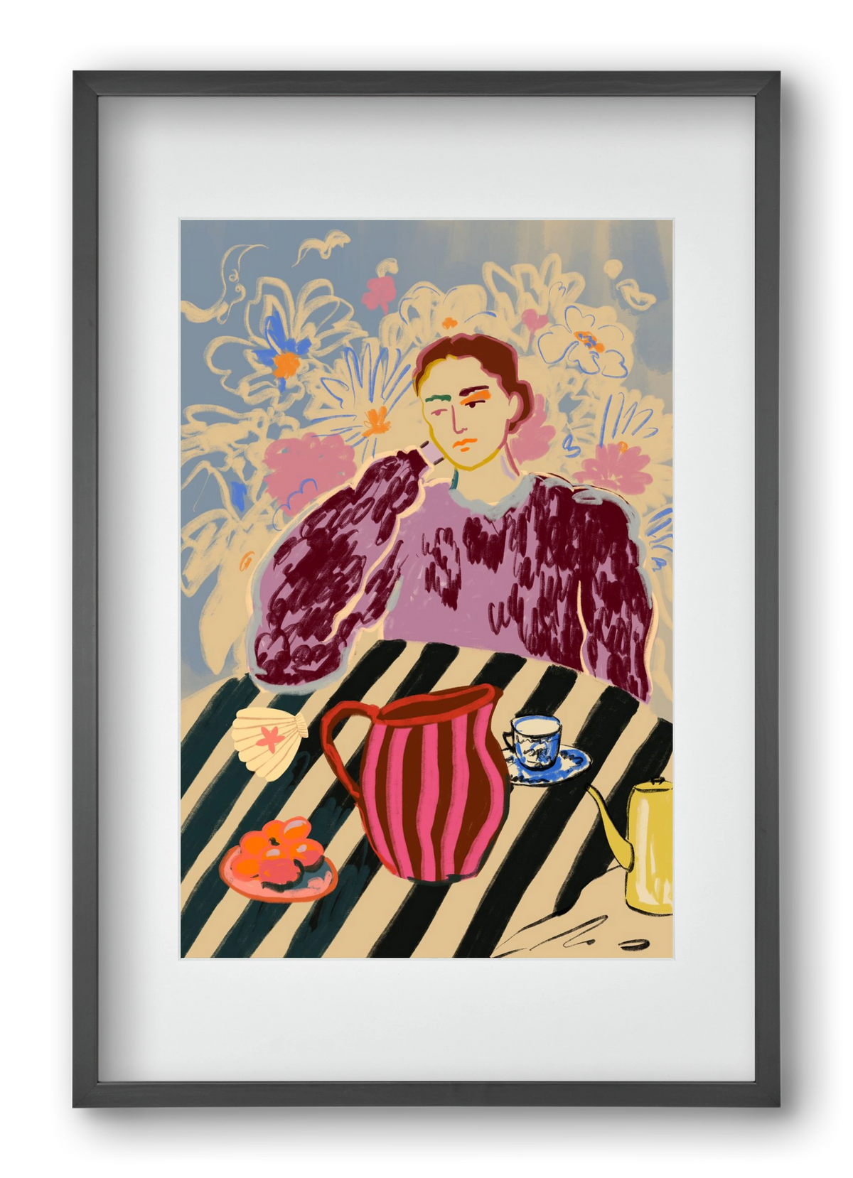 TANGERINES, 40x60 cm (30x45 cm), Fekete keret, paszpartuval