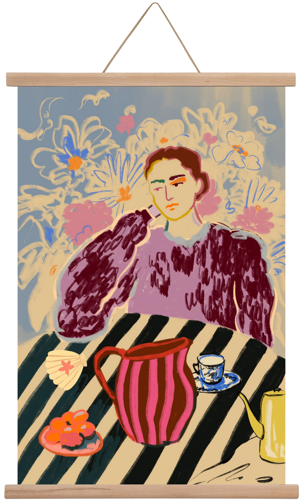 TANGERINES, 40x60 cm (40x60 cm), Tölgy akasztó