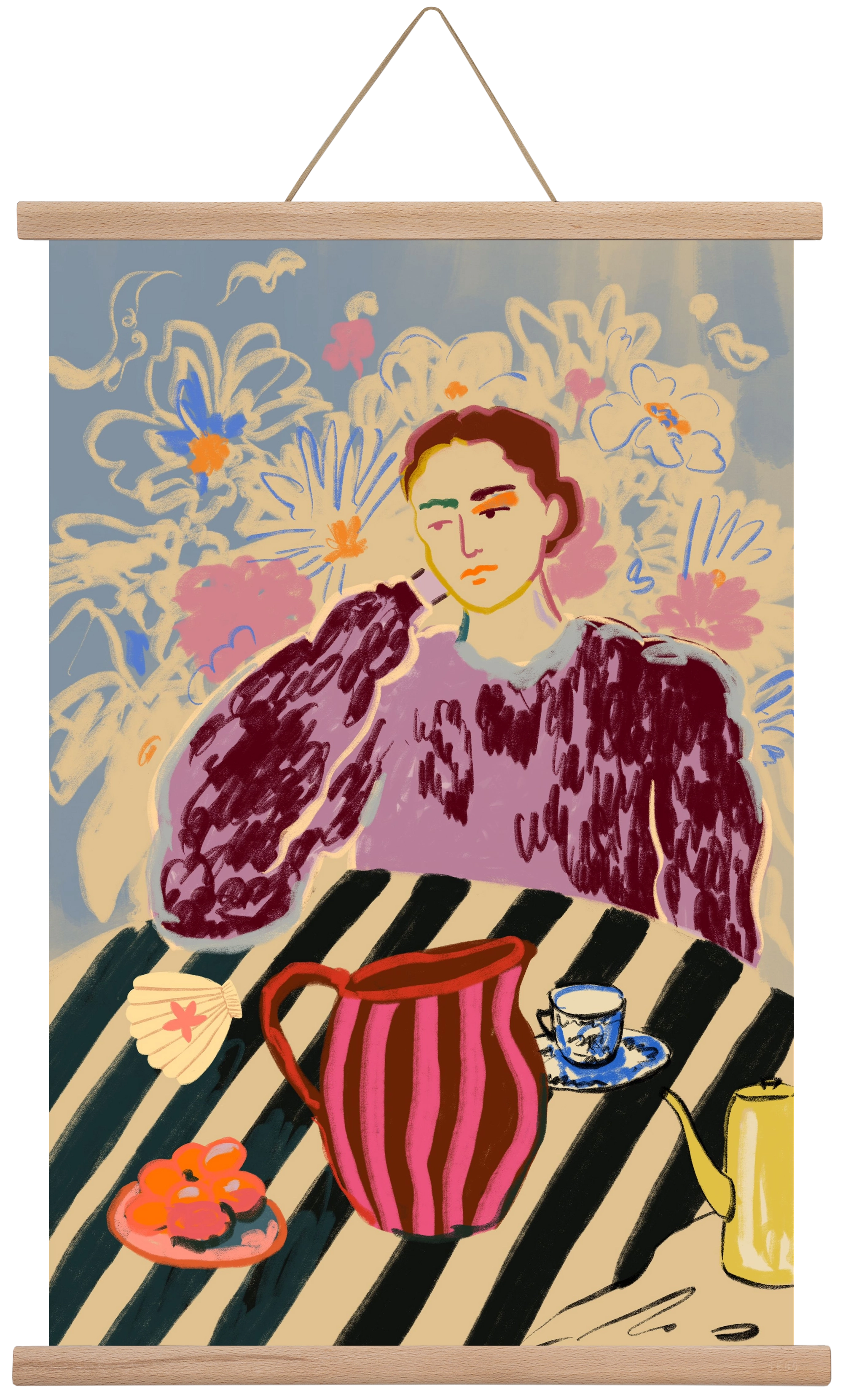 TANGERINES, 40x60 cm (40x60 cm), Tölgy akasztó