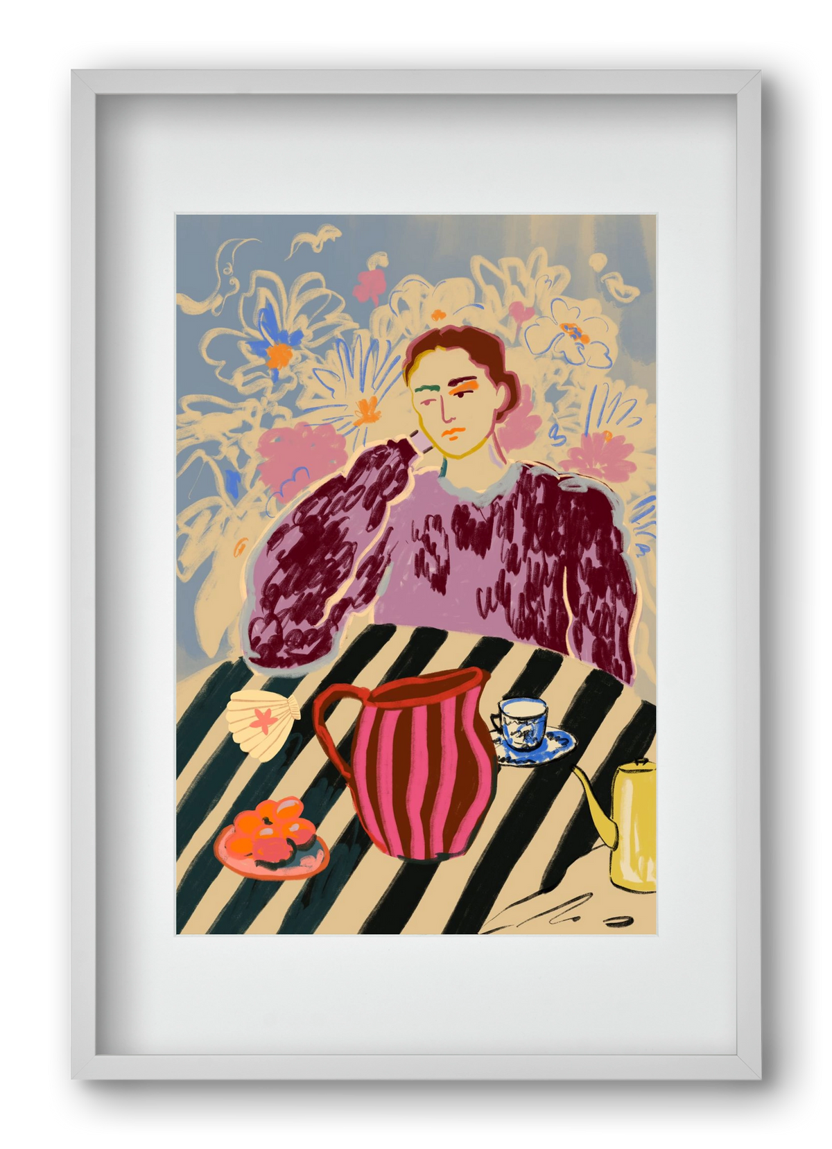 TANGERINES, 40x60 cm (30x45 cm), Fehér keret, paszpartuval