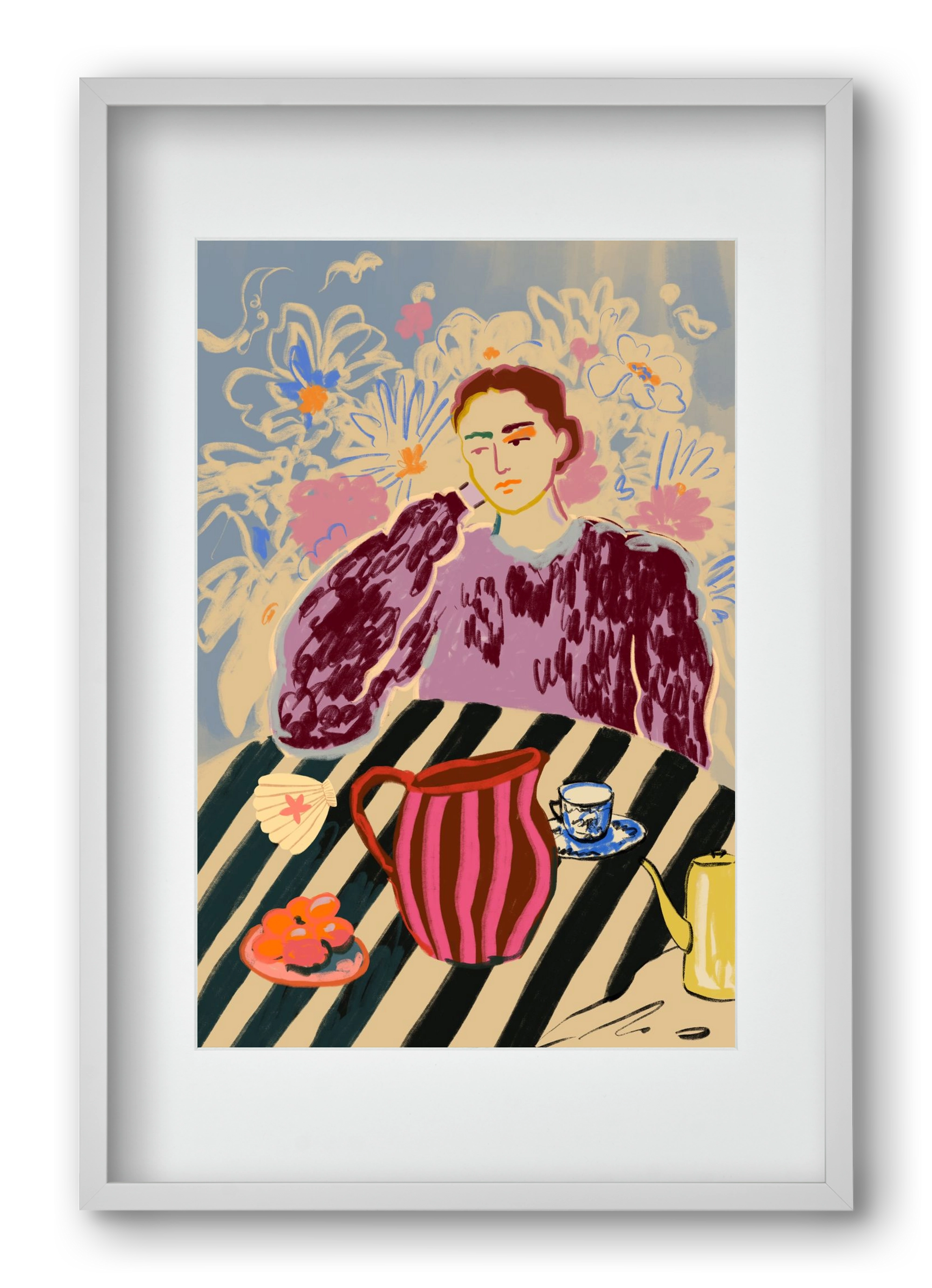 TANGERINES, 40x60 cm (30x45 cm), Fehér keret, paszpartuval