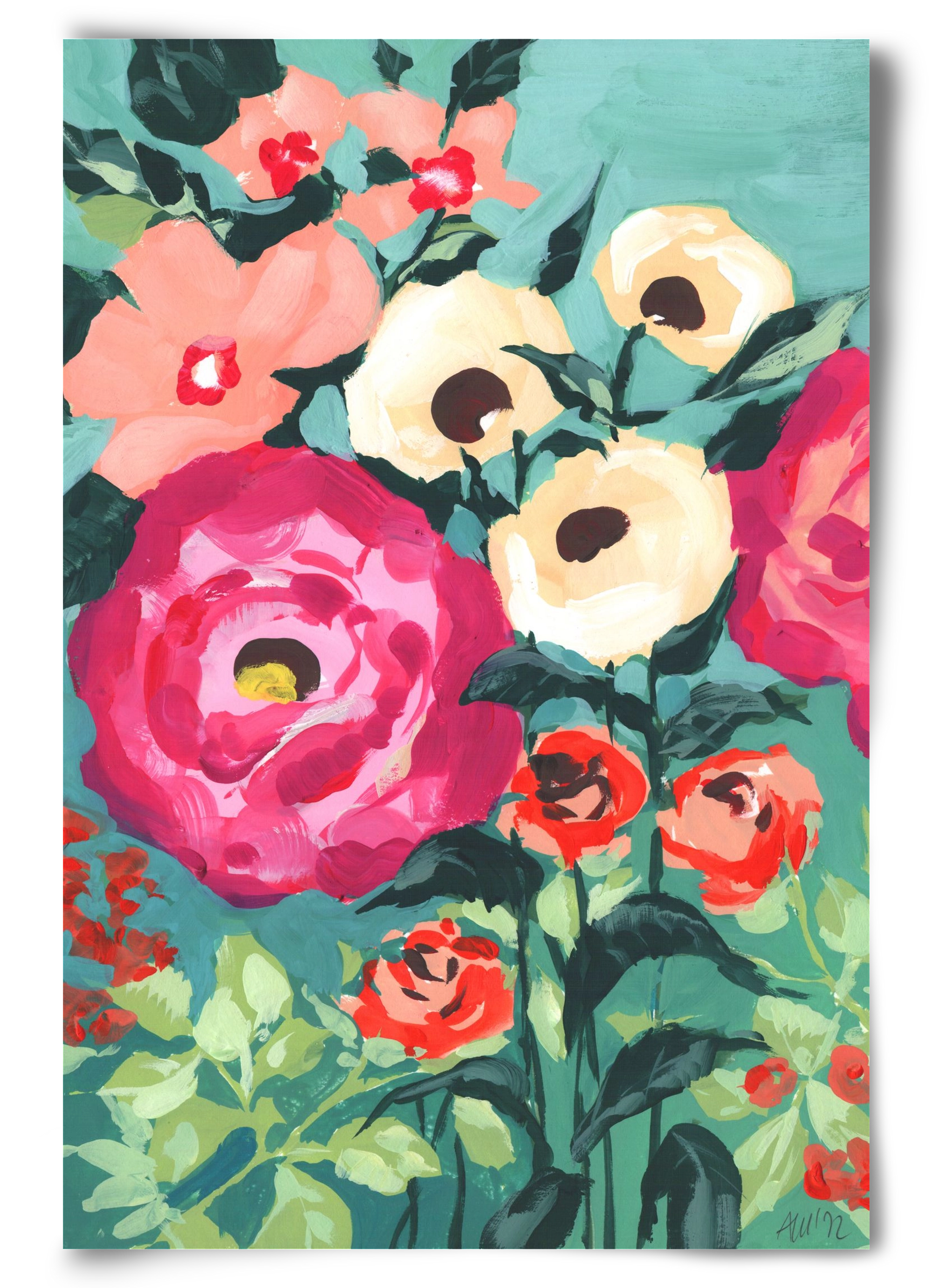 Viva Magenta Peonies, 60x90 cm, Keret nélkül